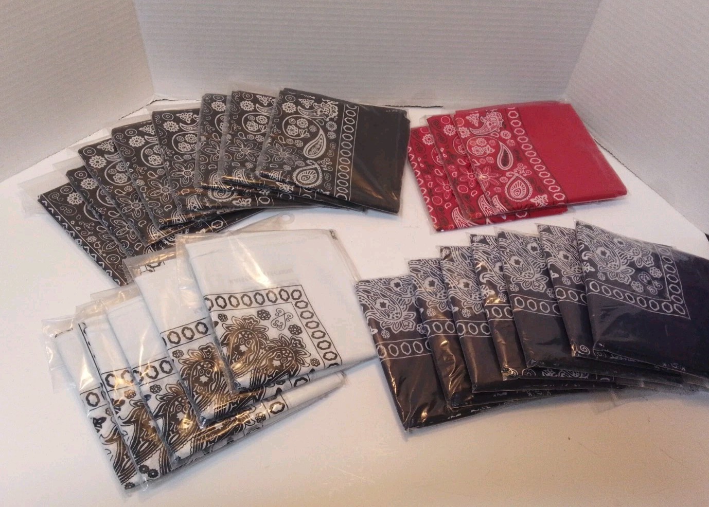 Bandanas Lot Of 23, 22 X 22 Inch 100% Cotton Bandana Novelty Double Sided Print