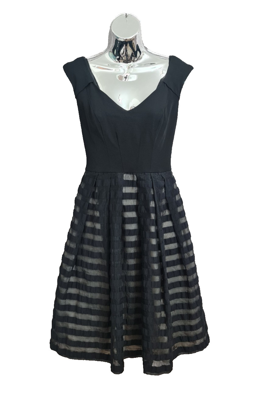 Coast Burnout Strip Bardot Cocktail/Party/Prom Ladies Dress Size 8 Fast P&P