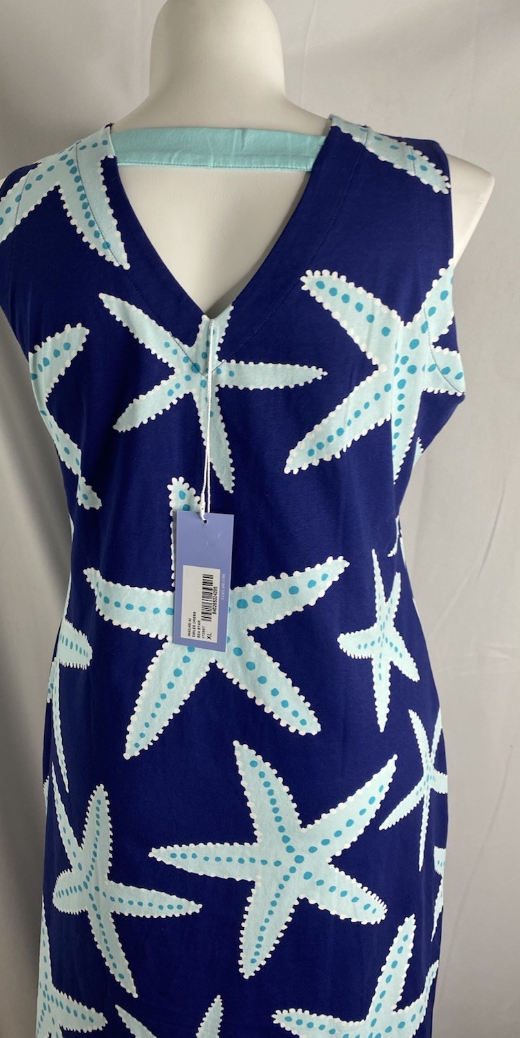 Ana Clare Emilee Dress Sz XL Starfish Print Maxi NEW