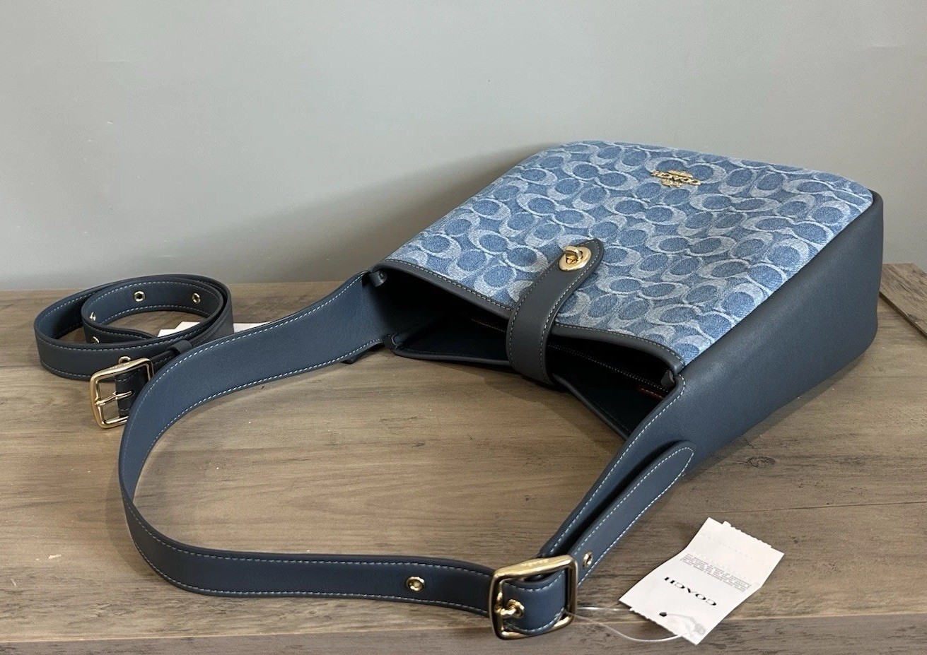 COACH Hadley Convertible Crossbody Shoulder Bag Signature Denim CDB98 Indigo NWT
