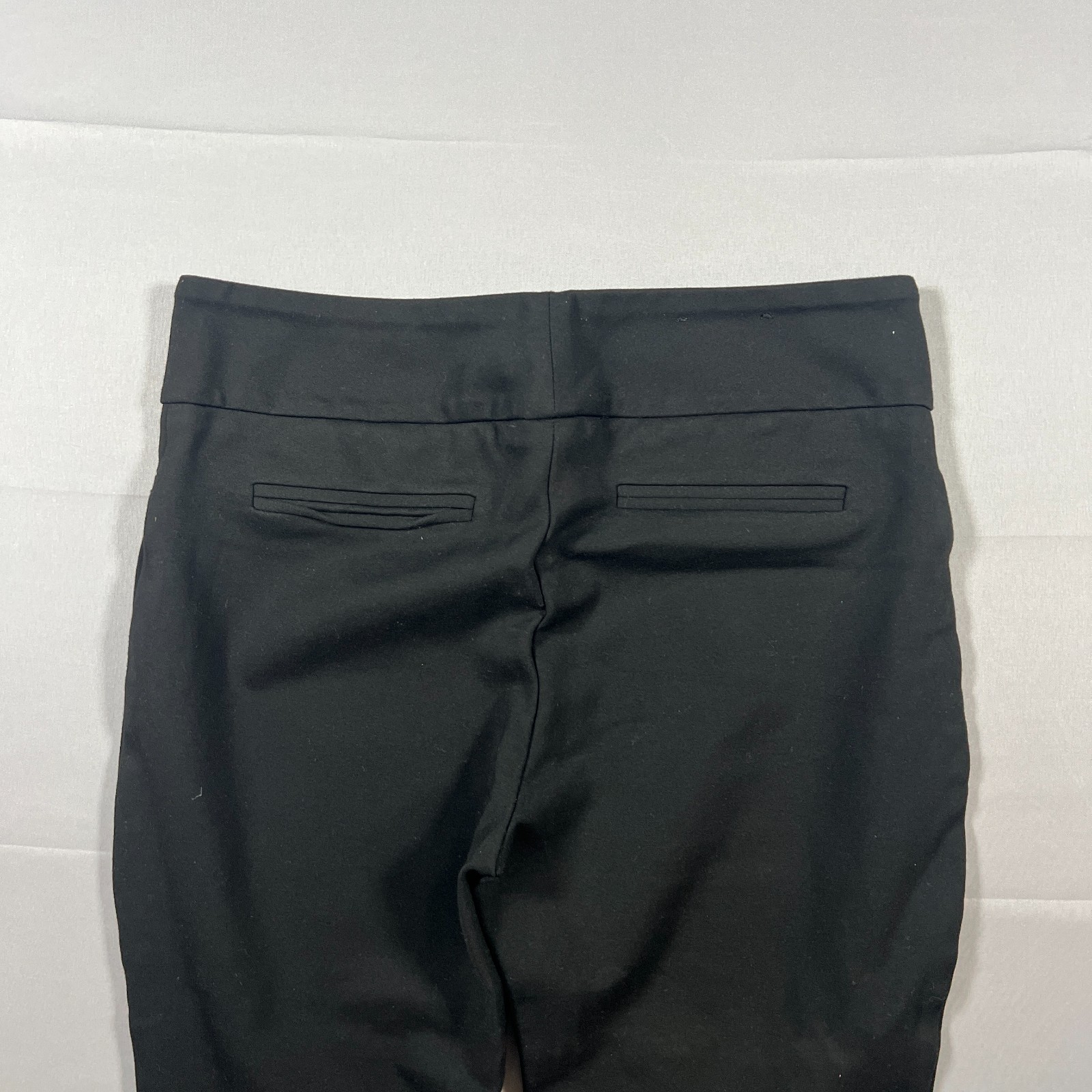 Dalia Twill Ponte Pants Womens Medium Black 4 Way Stretch Straight Leg Mid Rise