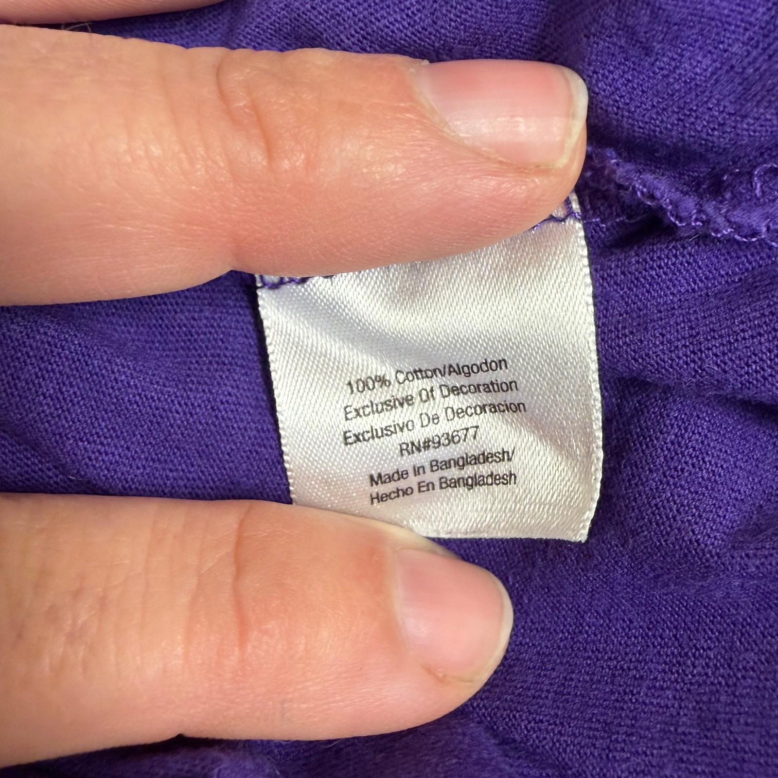 St Johns Bay Cotton Boho Peasant Casual Cottagecore Embroidered Purple Blouse XL