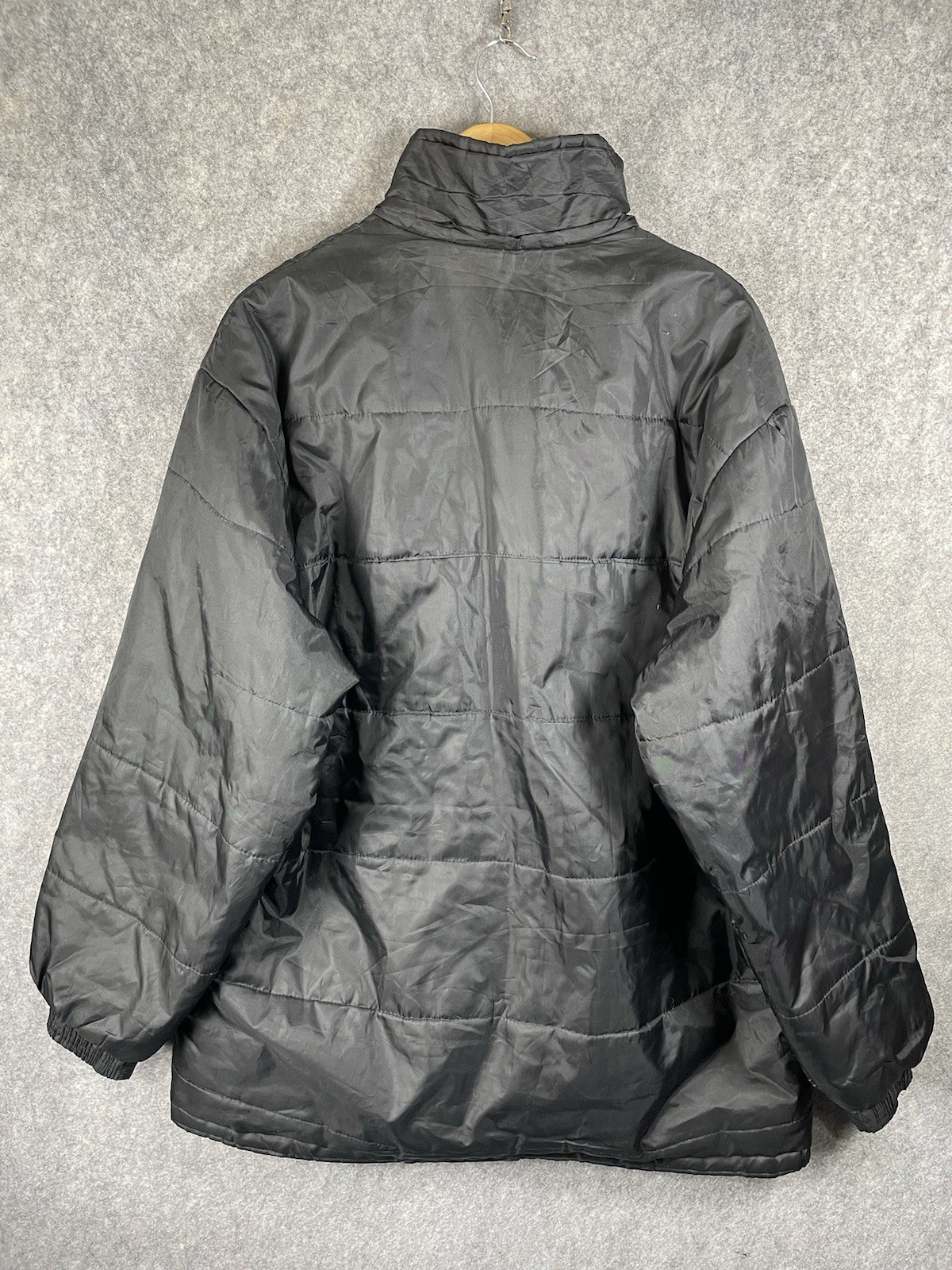 Vintage Reebok Padded Coat Size 2XL Black Full Zip Adjustable Outdoor Retro