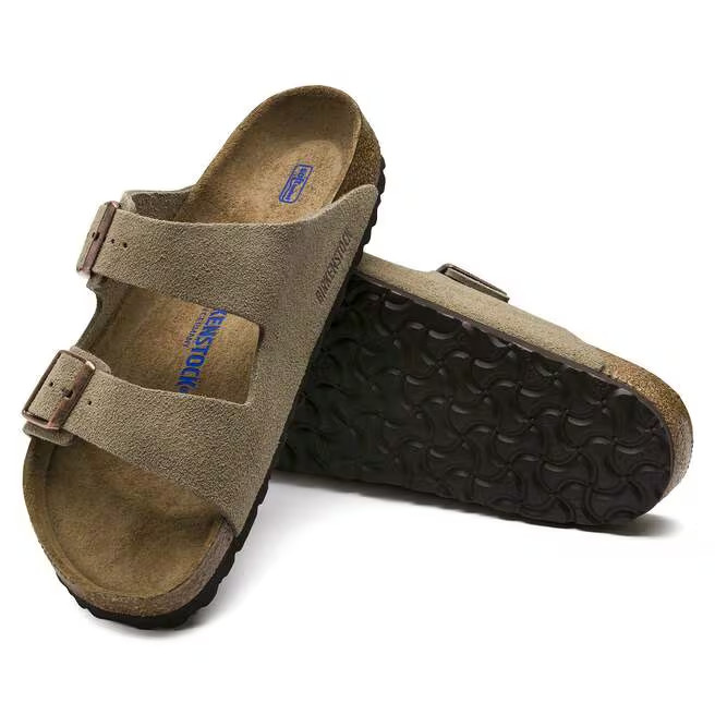 Birkenstock Arizona Soft Footbed Suede Leather Unisex-Taupe Sandals