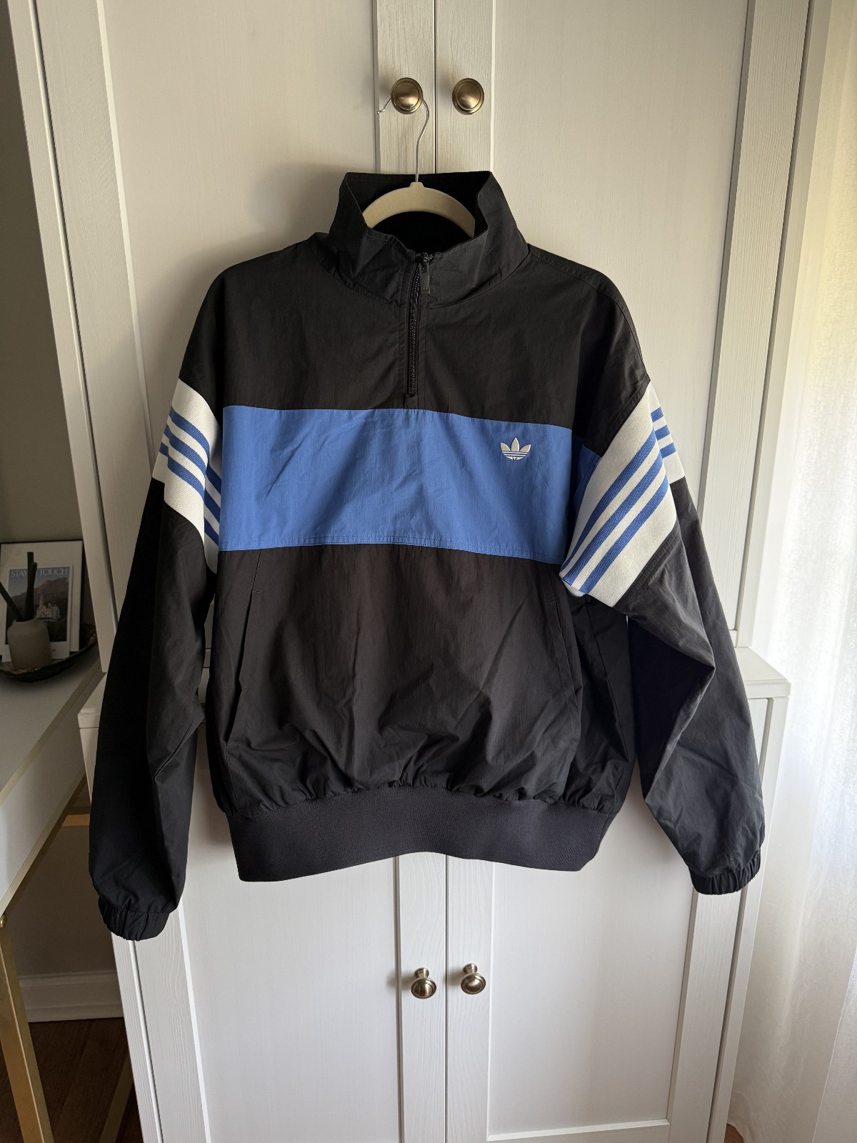 adidas Originals x ASOS *sold out* half zip track jacket in black – size medium