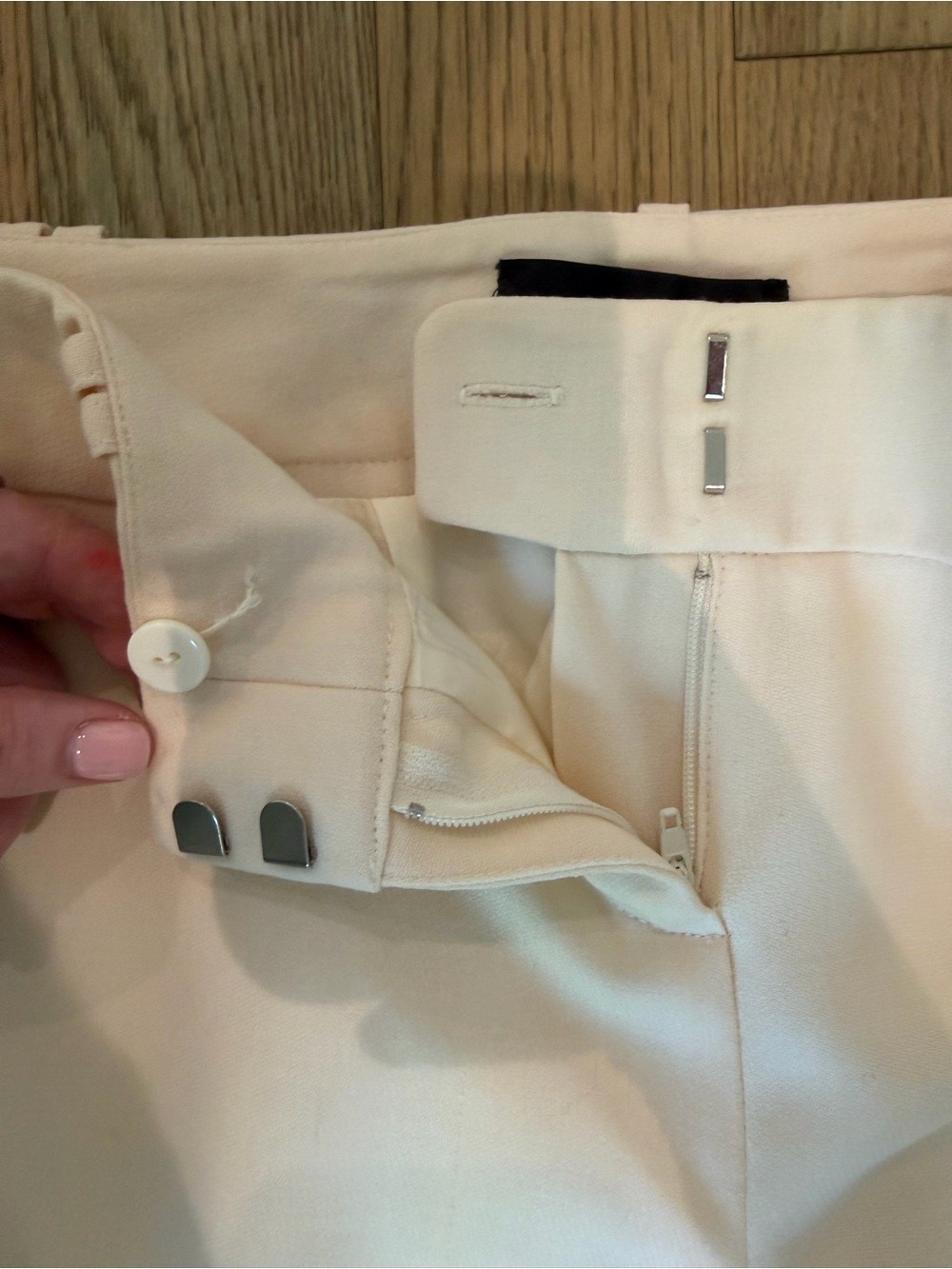 🤍 St. John Cream Wide Leg Trousers Size 4 🤍