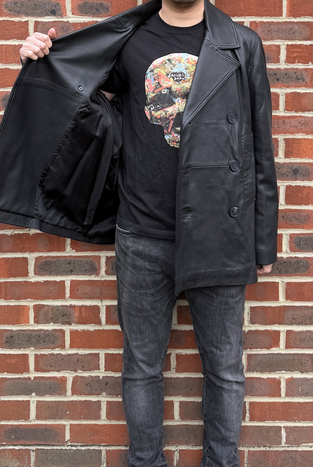 *BRAND NEW* The Kooples Mens Leather Caban Peacoat Jacket Coat MEDIUM / LARGE