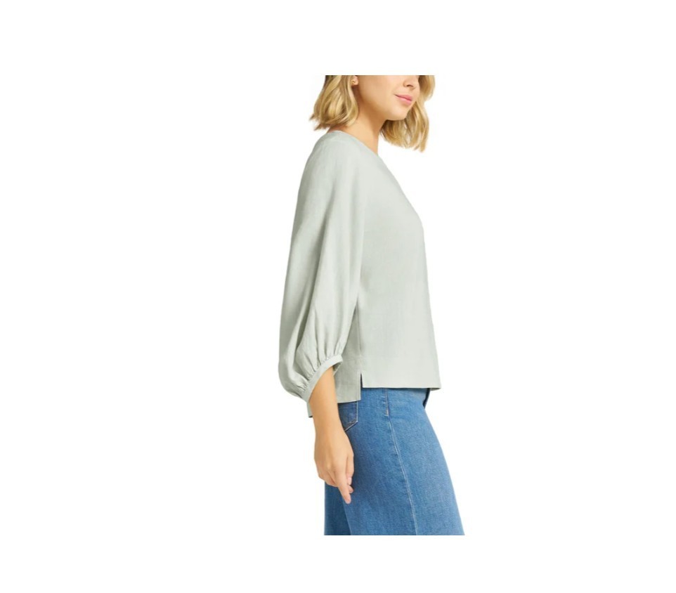 Matty M Women’s Linen Blend Top 3/4 Sleeve Boat Neck