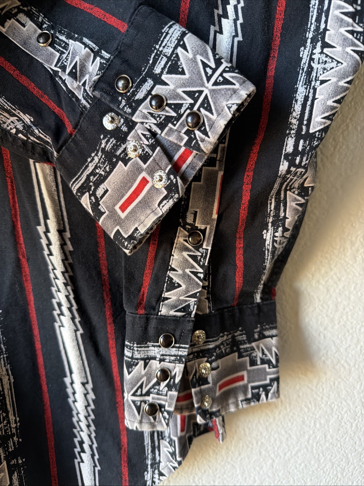 Panhandle Slim Men’s Large Western Aztec Southwestern Black Pearl Snap Shirt