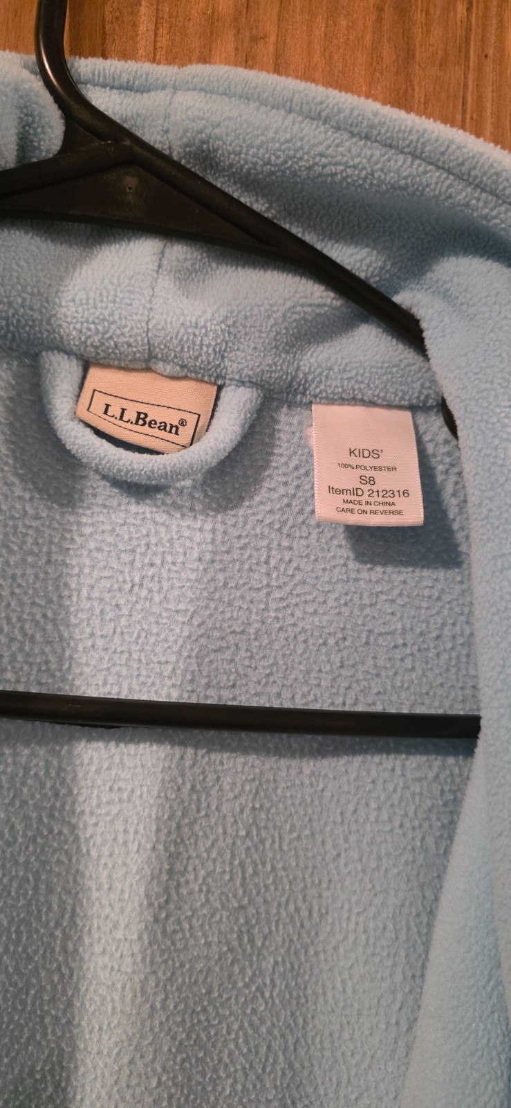 L.L. Bean Robe Kids S8 Light Blue Shawl Collar Belted Wrap Classic Loungewear