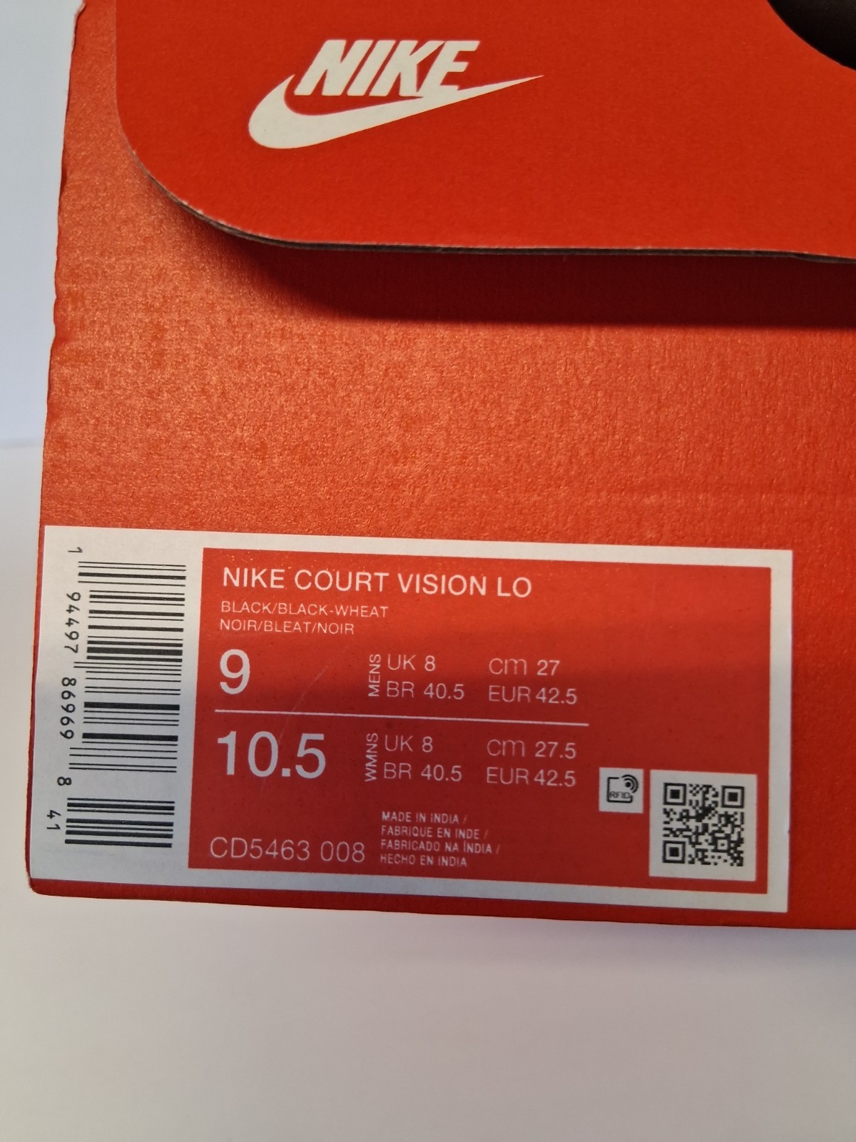 Nike Court Vision Low Black/Wheat Sneakers – Unisex (CD5463-008)