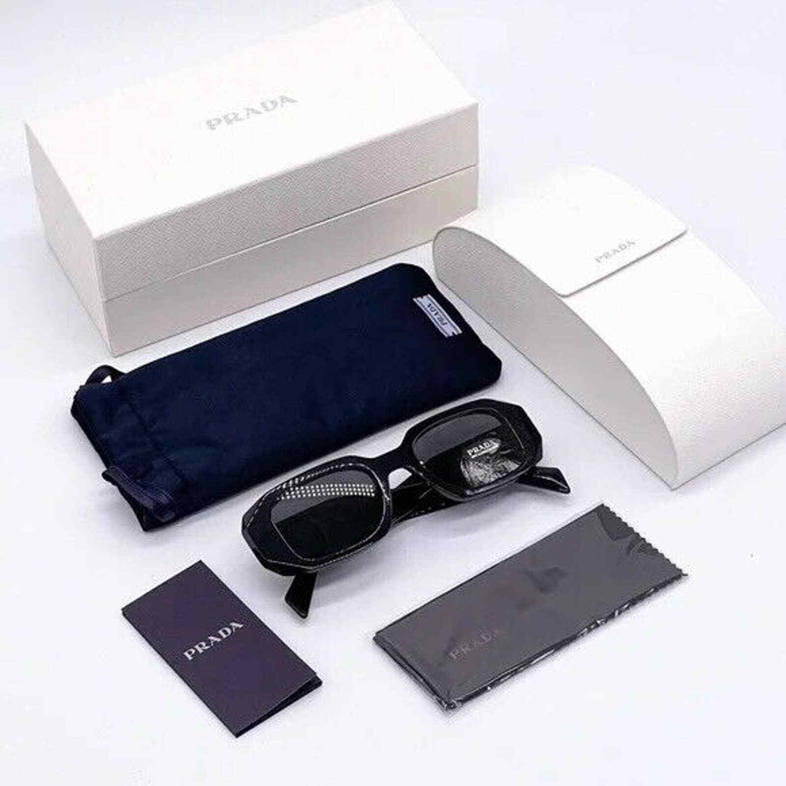 PRADA PR 17WS 1AB5SO Black Dark Grey Lens UNISEX Sunglasses AUTHENTIC NEW