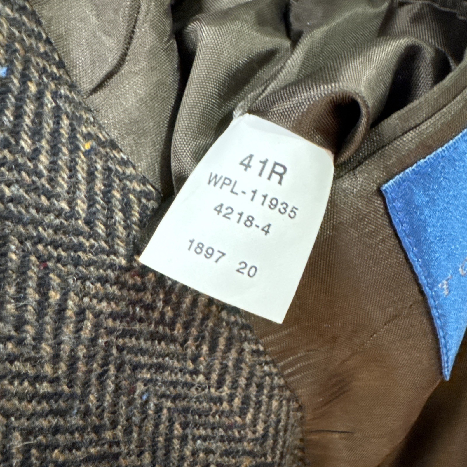 Towncraft Brown Herringbone Donegal Tweed Lambs Wool Sport Coat Sz 41R Jacket