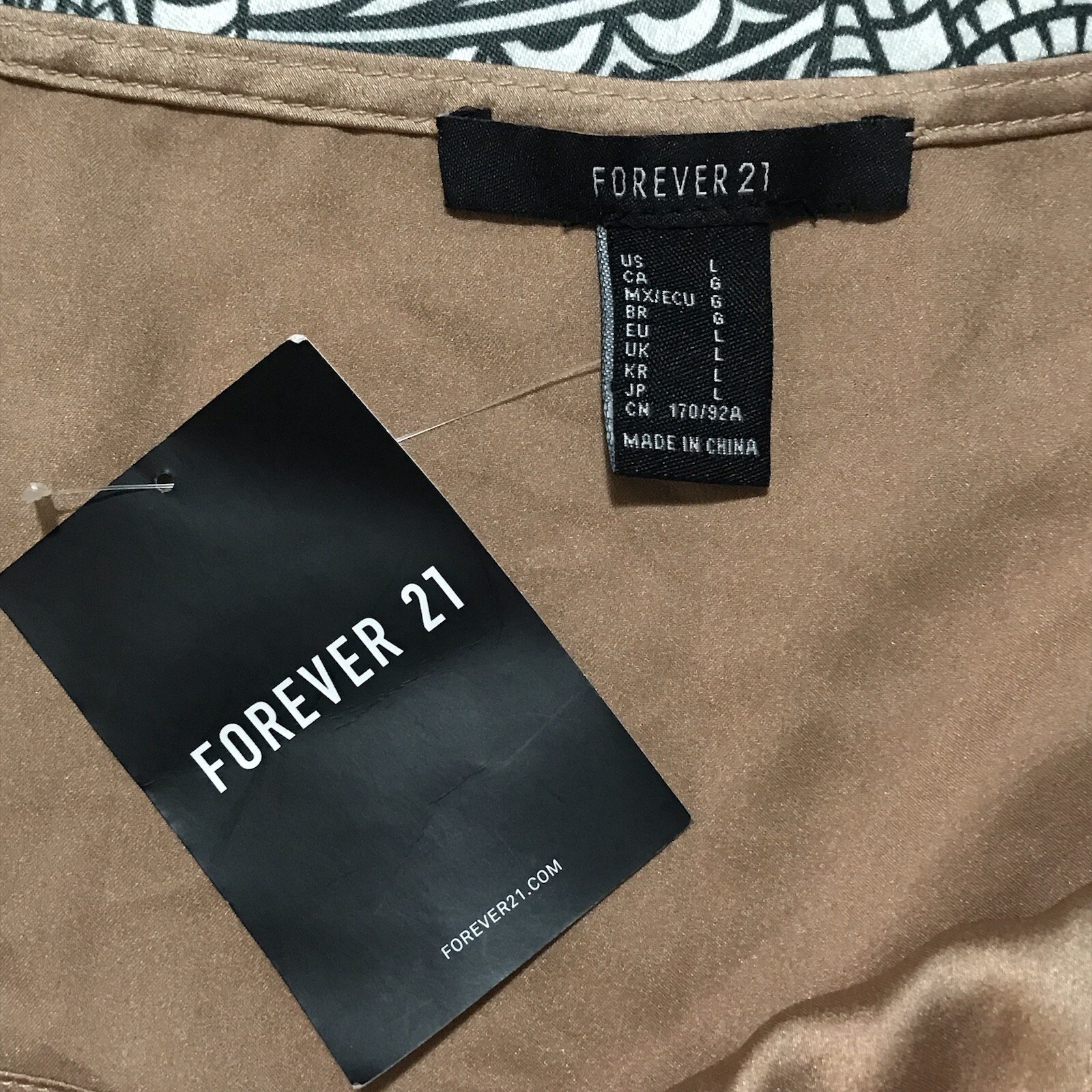 Forever 21 Sweetheart Spaghetti Straps Crop Top Blouse Copper Size Large