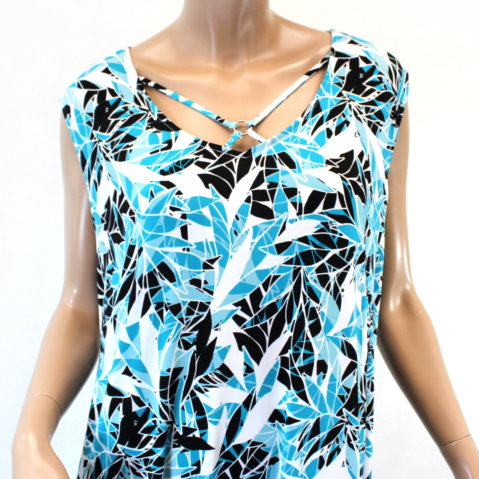 AnyWear by Catherines Plus Blue Floral Crisscross Dress 3X 26/28