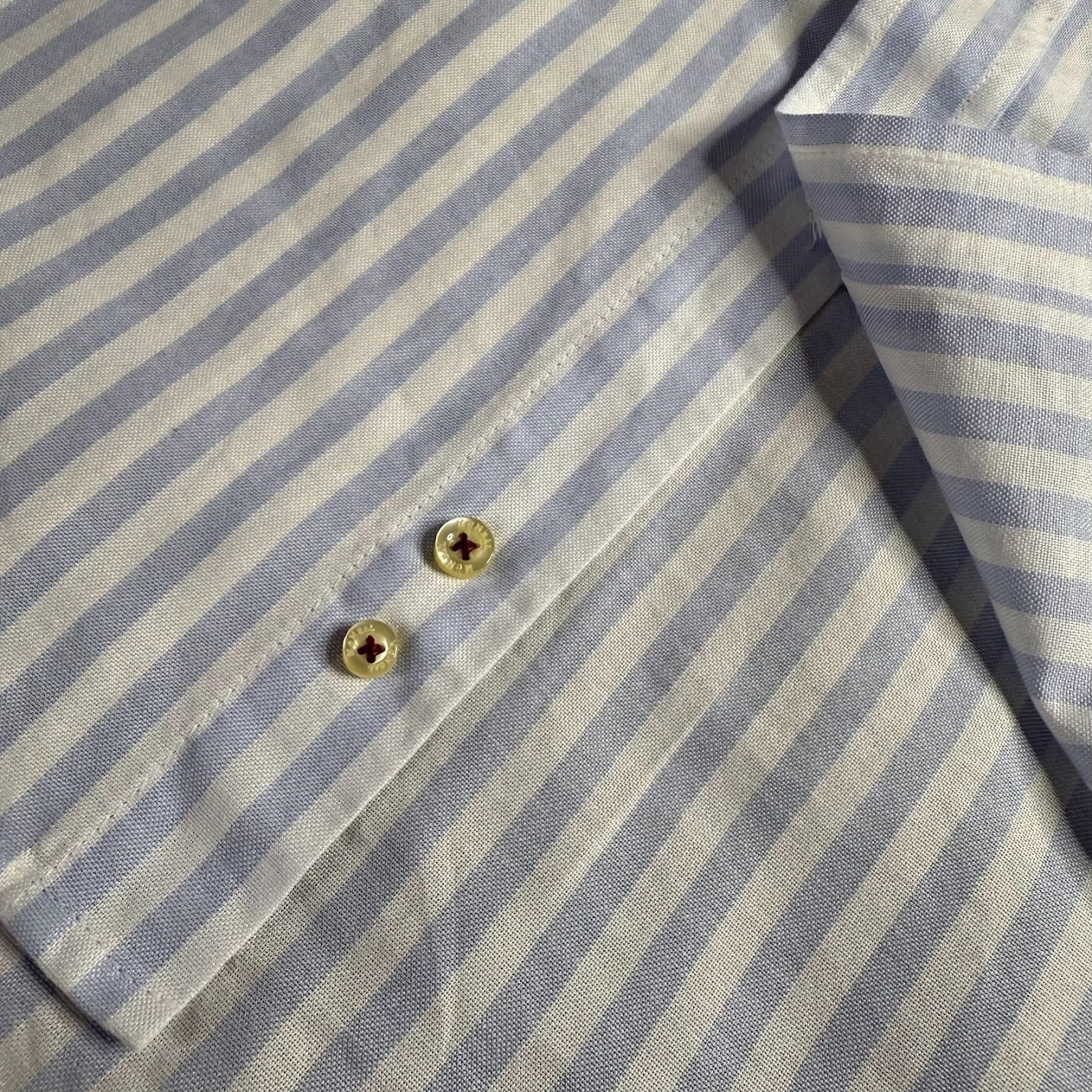 McNeal Long Sleeve Button Down Striped Blue Oxford Tailored Casual Shirt Size 45