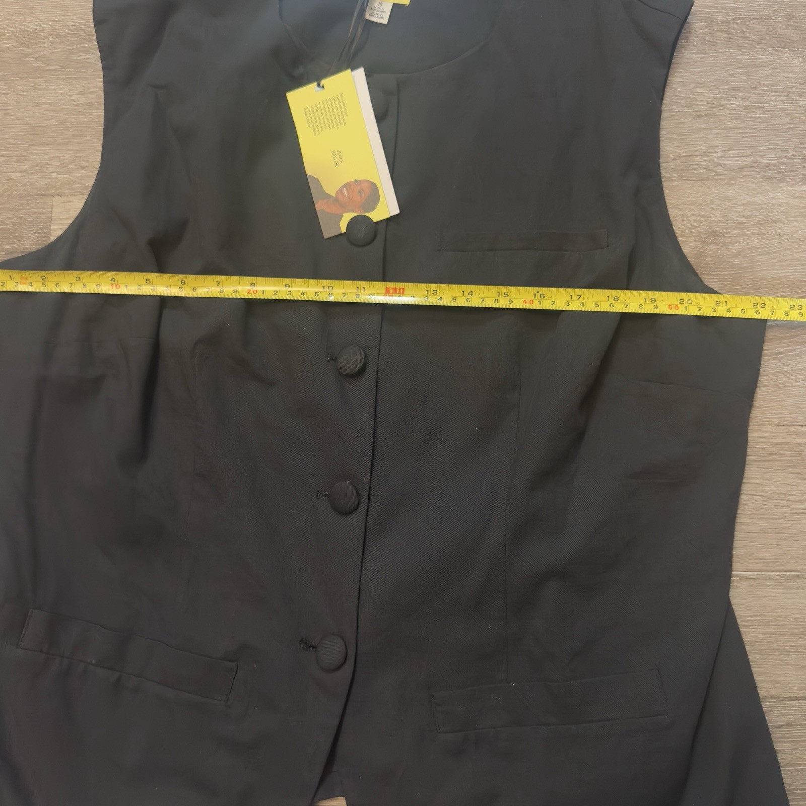 Future Collective Jeneé Naylor Sleeveless Button-Front Waistcoat Black Size 18