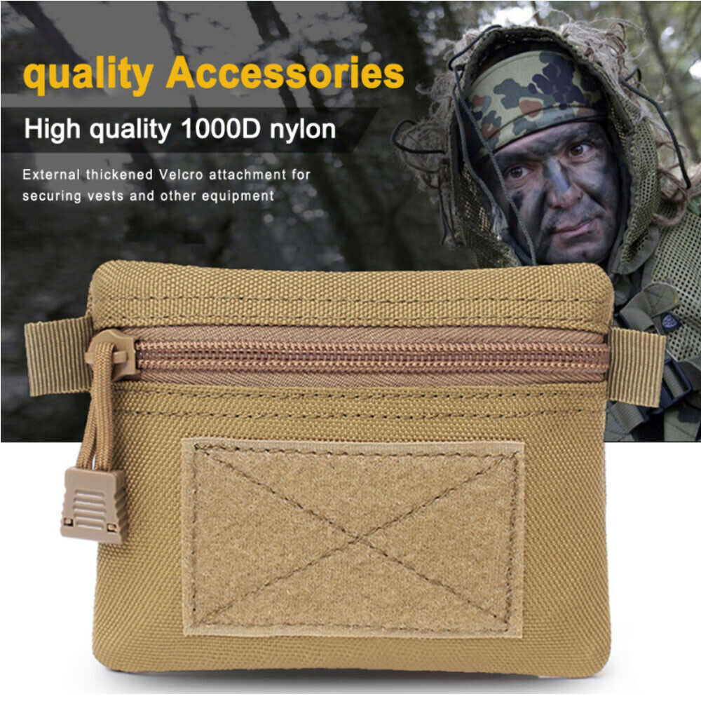 Tactical Wallet Men Pouch Money Storage Bag Purse Zipper Coin Card Holder Pocket