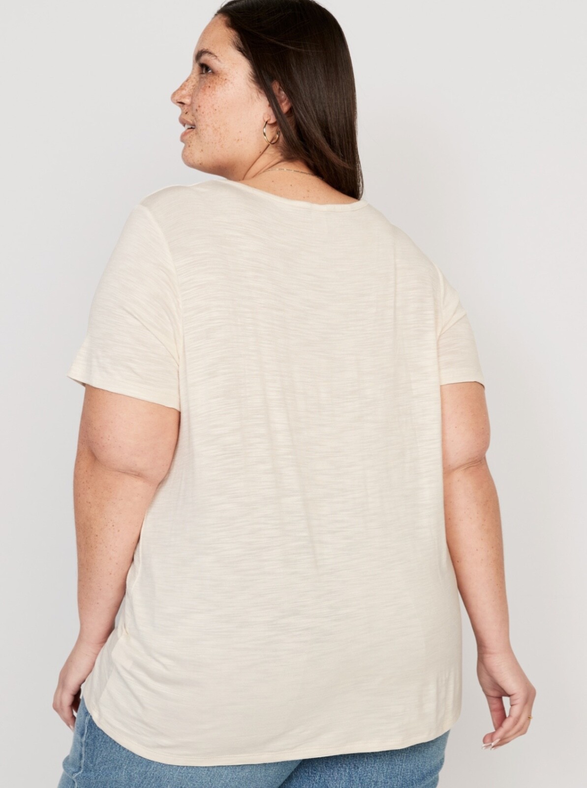 Old Navy Women’s Luxe V-Neck Slub-Knit T-Shirt Top Size M L XL XXL 3X