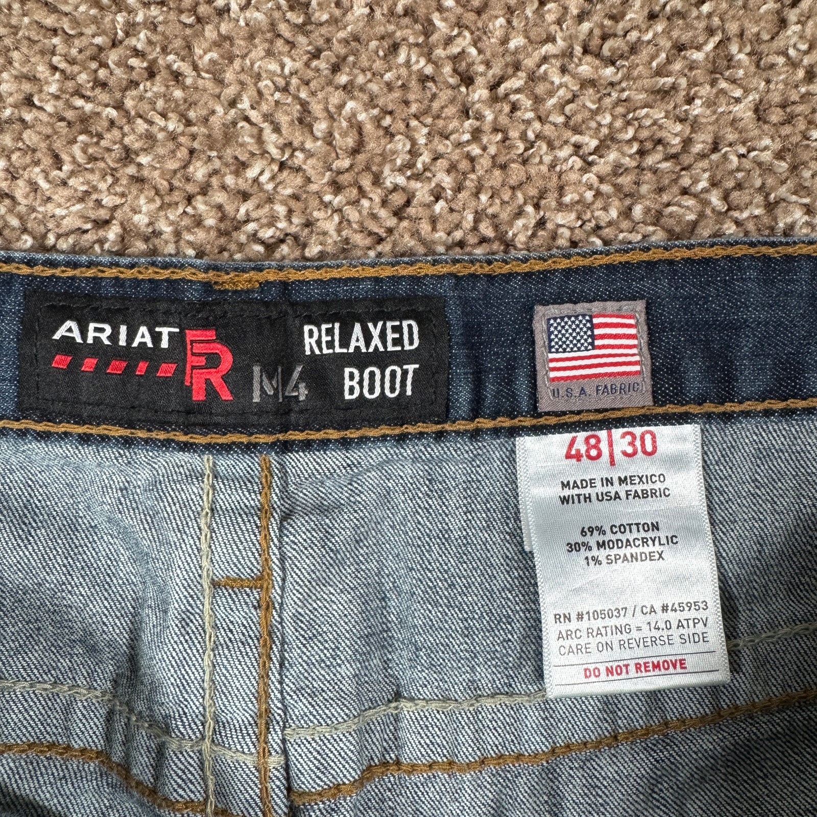 Ariat FR M4 Relaxed Boot Cut Denim Jeans Work Pants Men’s 48×30 Flame Resistance