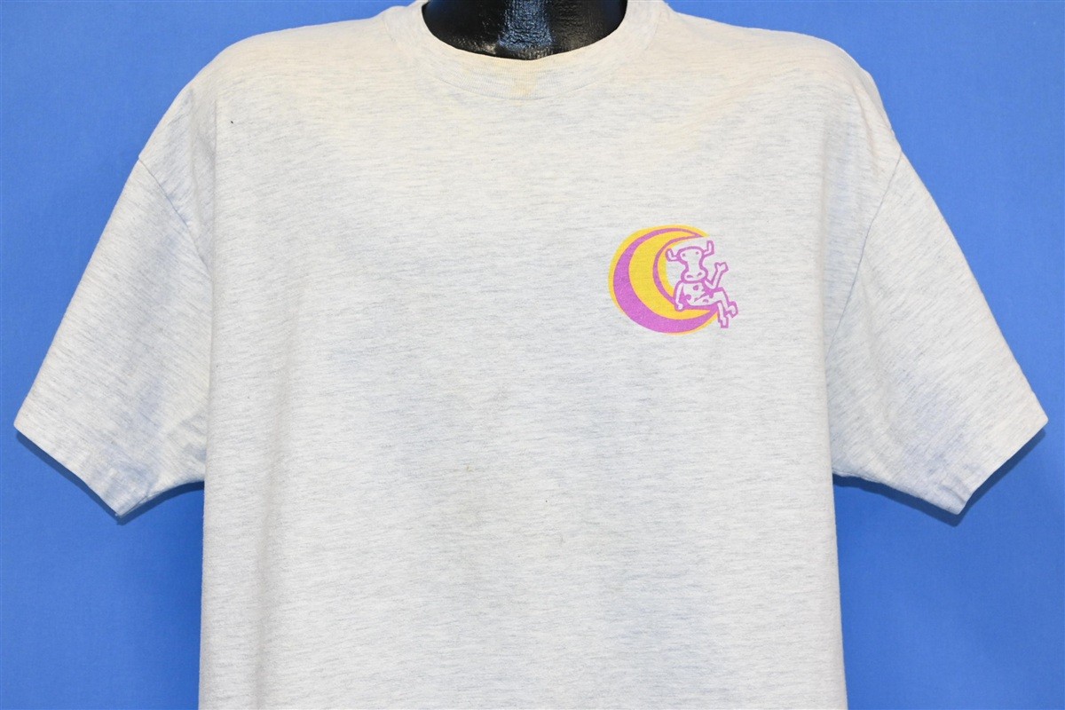 vintage 90s AT&T GOLDSTAR LG ELECTRONICS SPACE ROCKETSHIP COW MOON t-shirt XL
