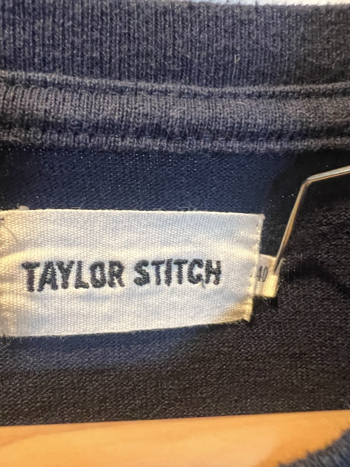 Taylor Stitch Men’s Blue Solid Henley Heavy Bag, Size 40