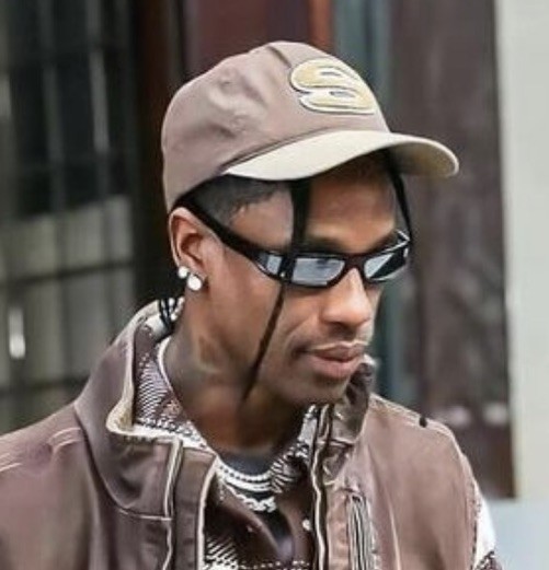 Travis Scott Utopia Era Rick Owens style Sunglasses black frame mirror lens