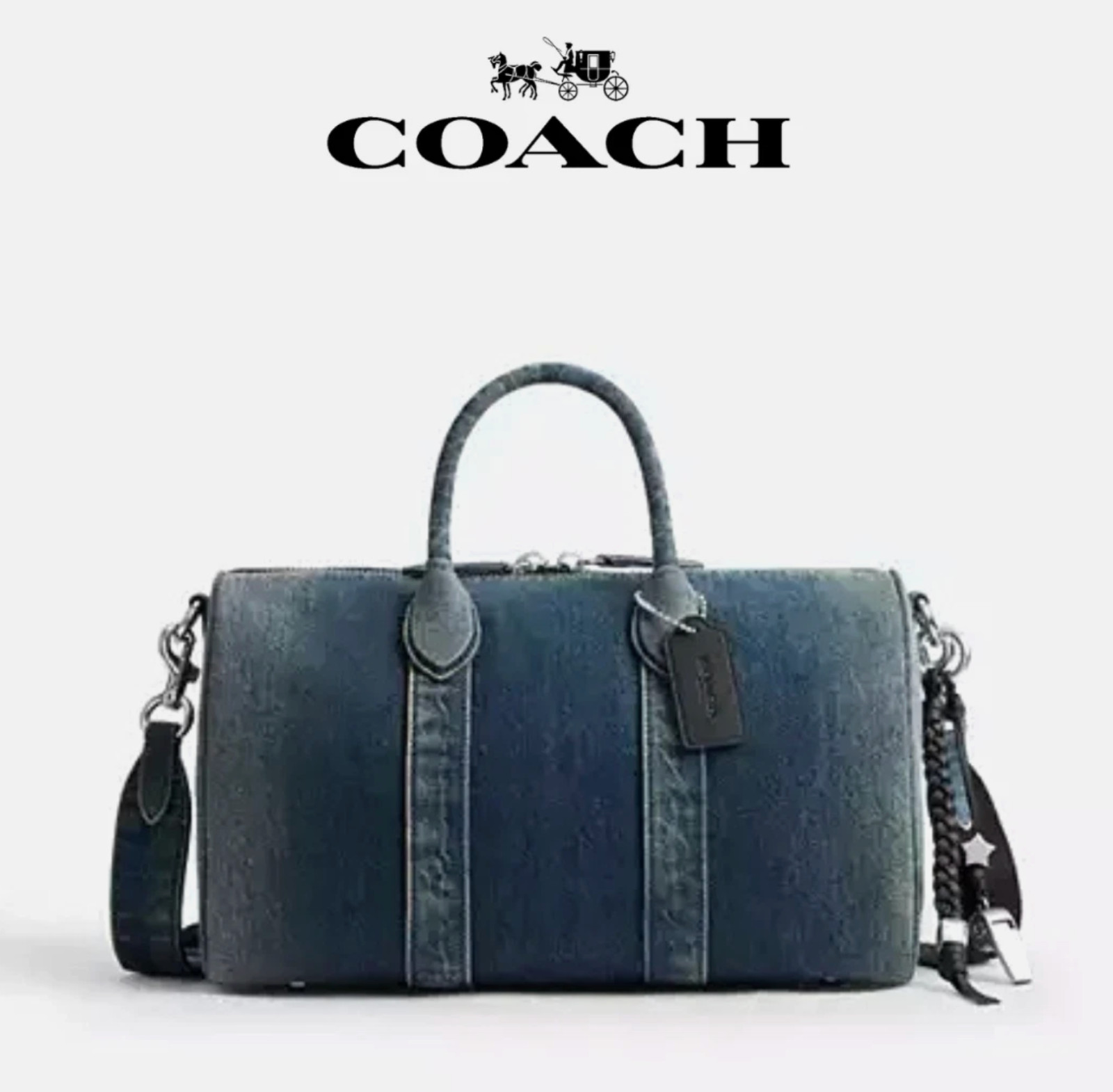 COACH Compass Bag 35 in Loved Denim CDU95 DDE Dark Denim_NWT_Expedited