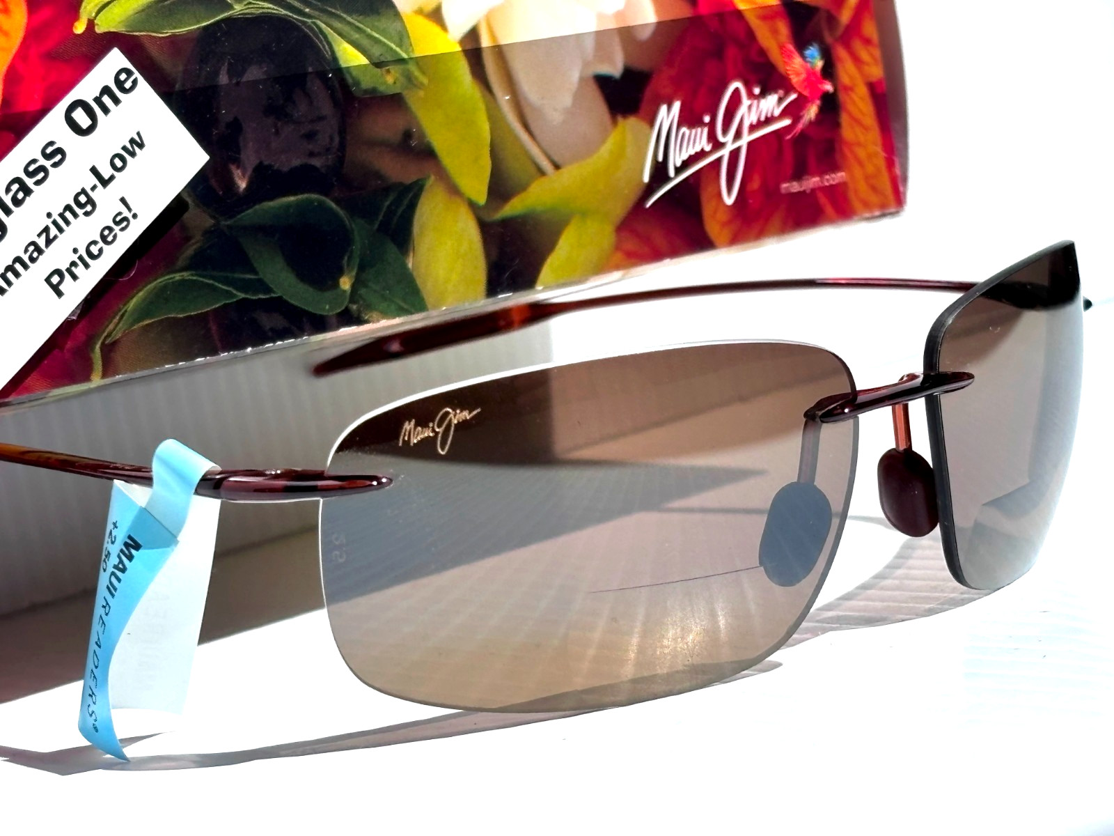 Maui Jim BREAKWALL Rootbeer POLARIZED HCL Bronze 2.5 READER Sunglass H422-2625