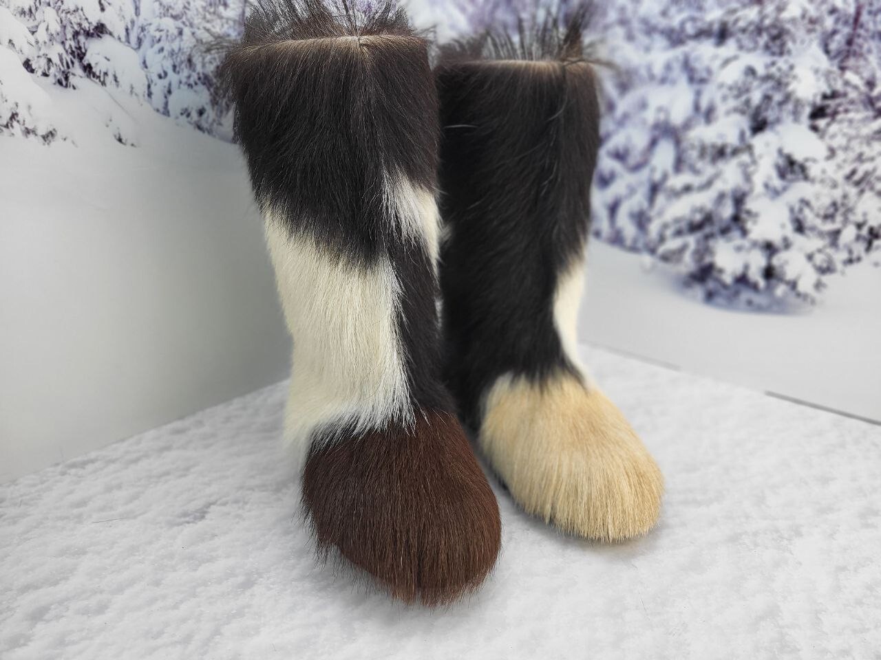 Exclusive goat fur winter mukluks boots for women Handmade