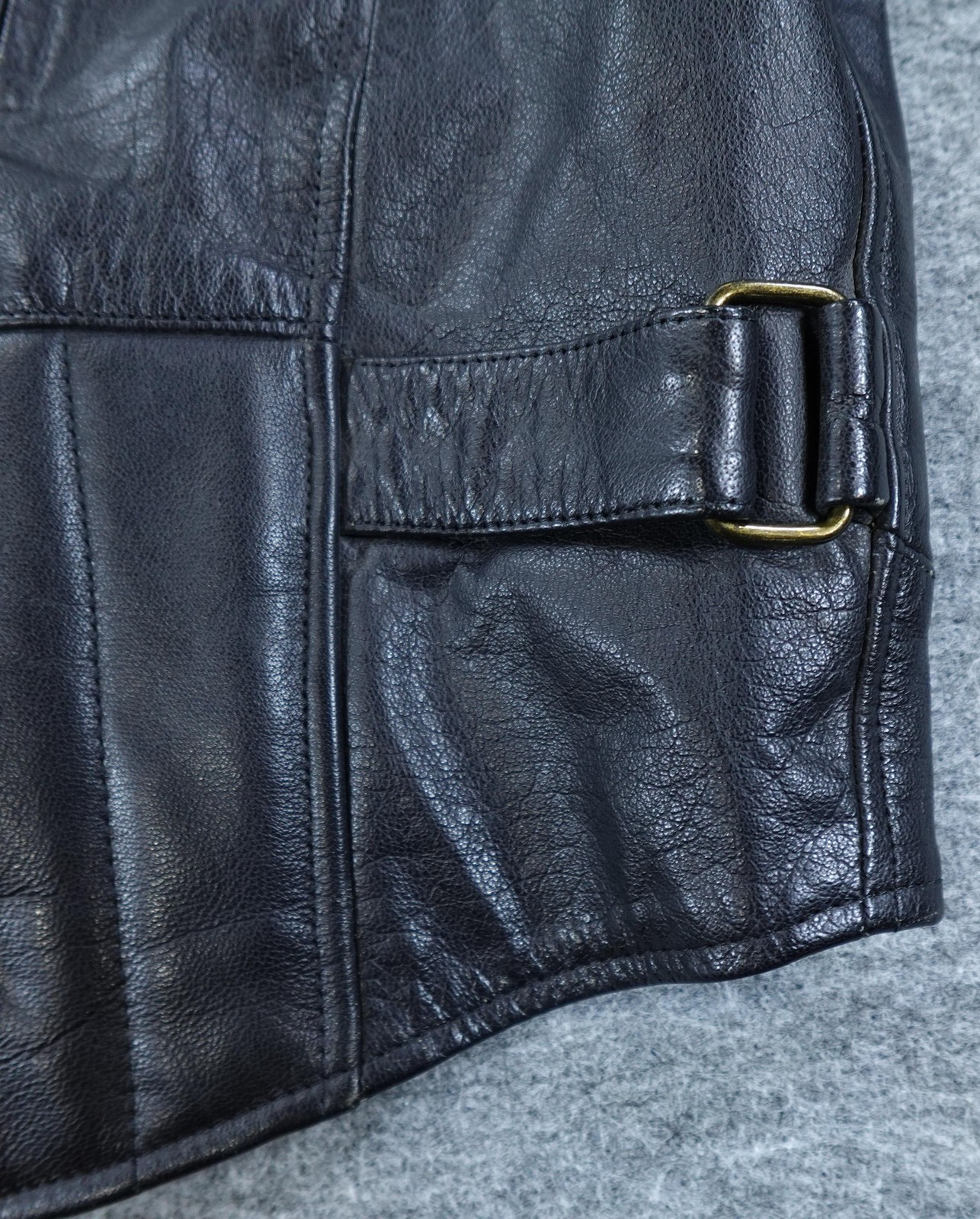MOB Leather Motorcycle Jacket Men 42 Black Biker Moto Riding Heavy Lined Genuine