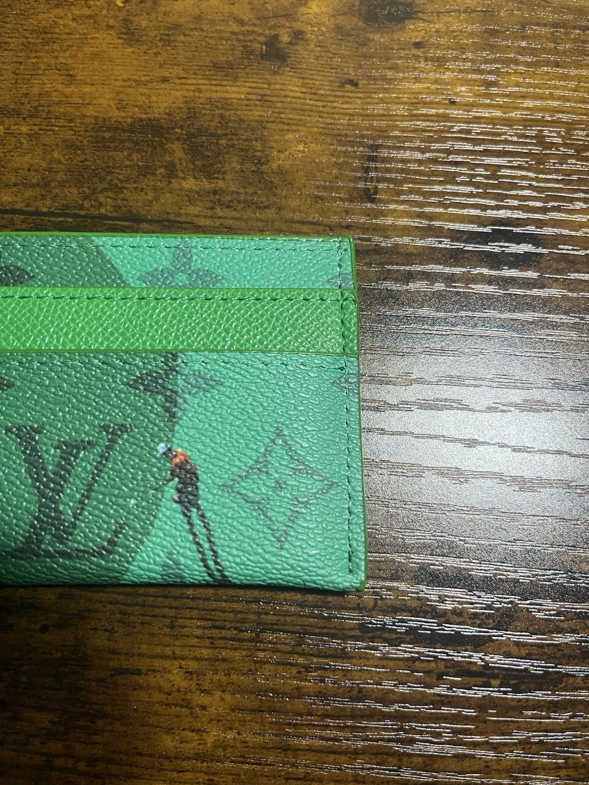 Louis Vuitton Double Card Holder Monogram Golf Green Brand New with Box