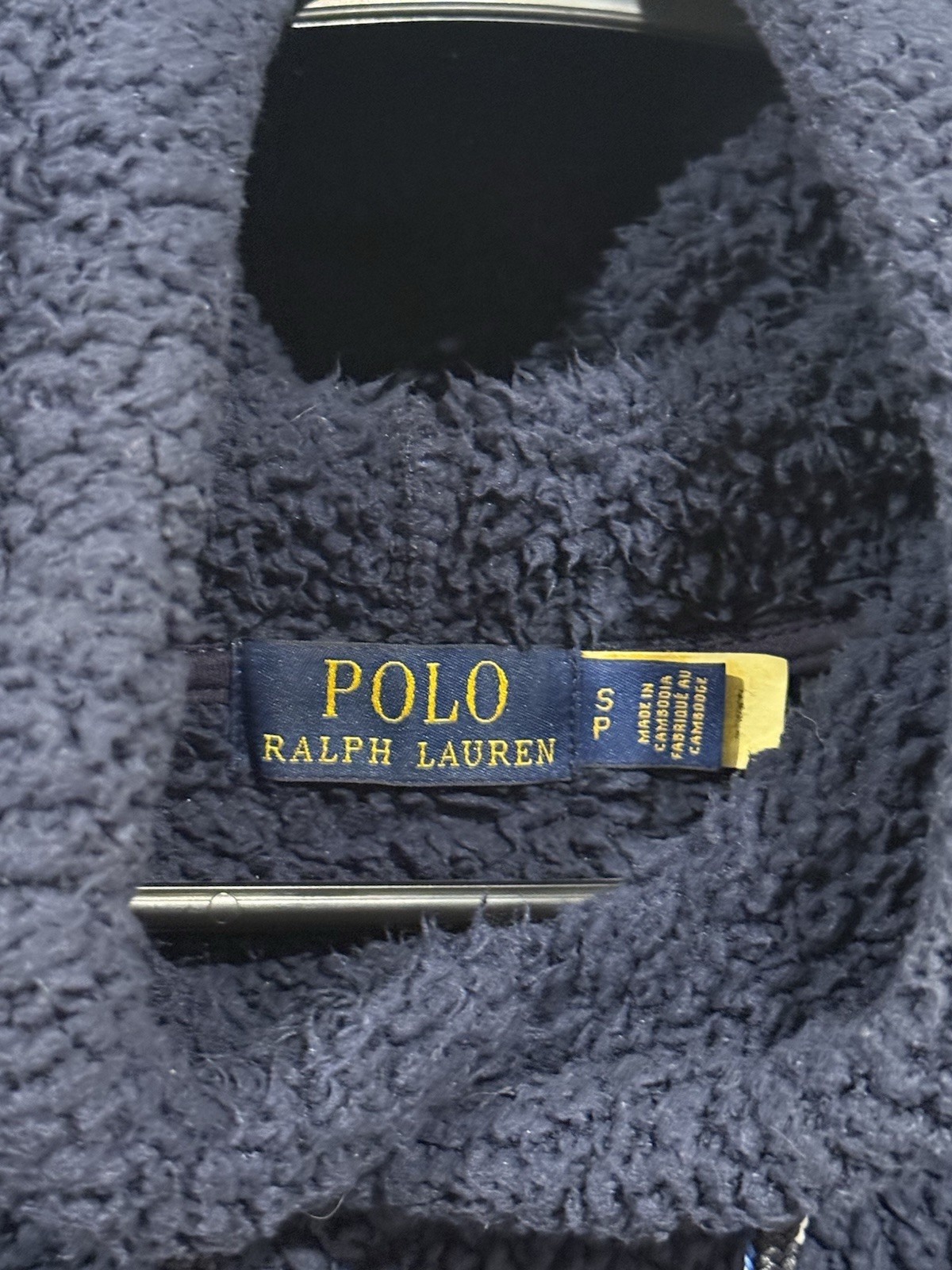 Polo Ralph Lauren Blue Sherpa Pullover Hoodie Men’s S Embroidered Logo