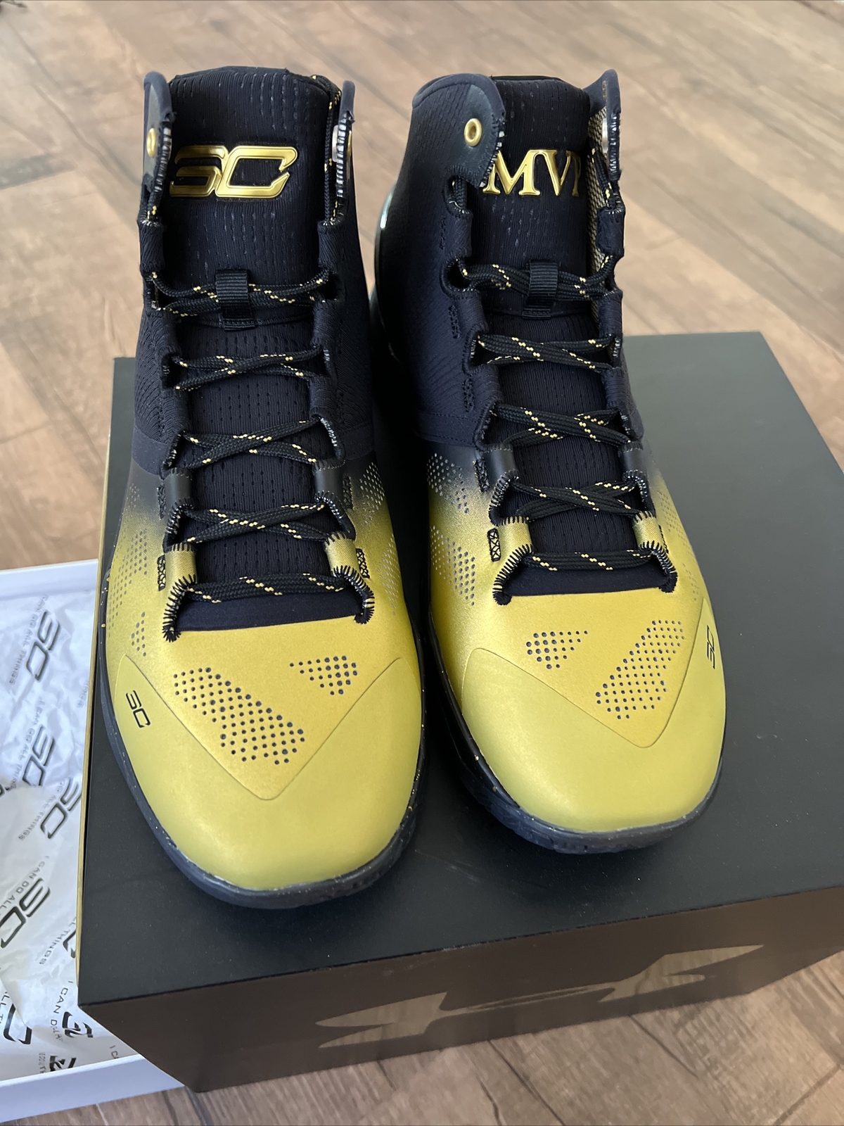 Under Armour Curry Back 2 Back B2B MVP Pack Warriors Championship Size 10.5