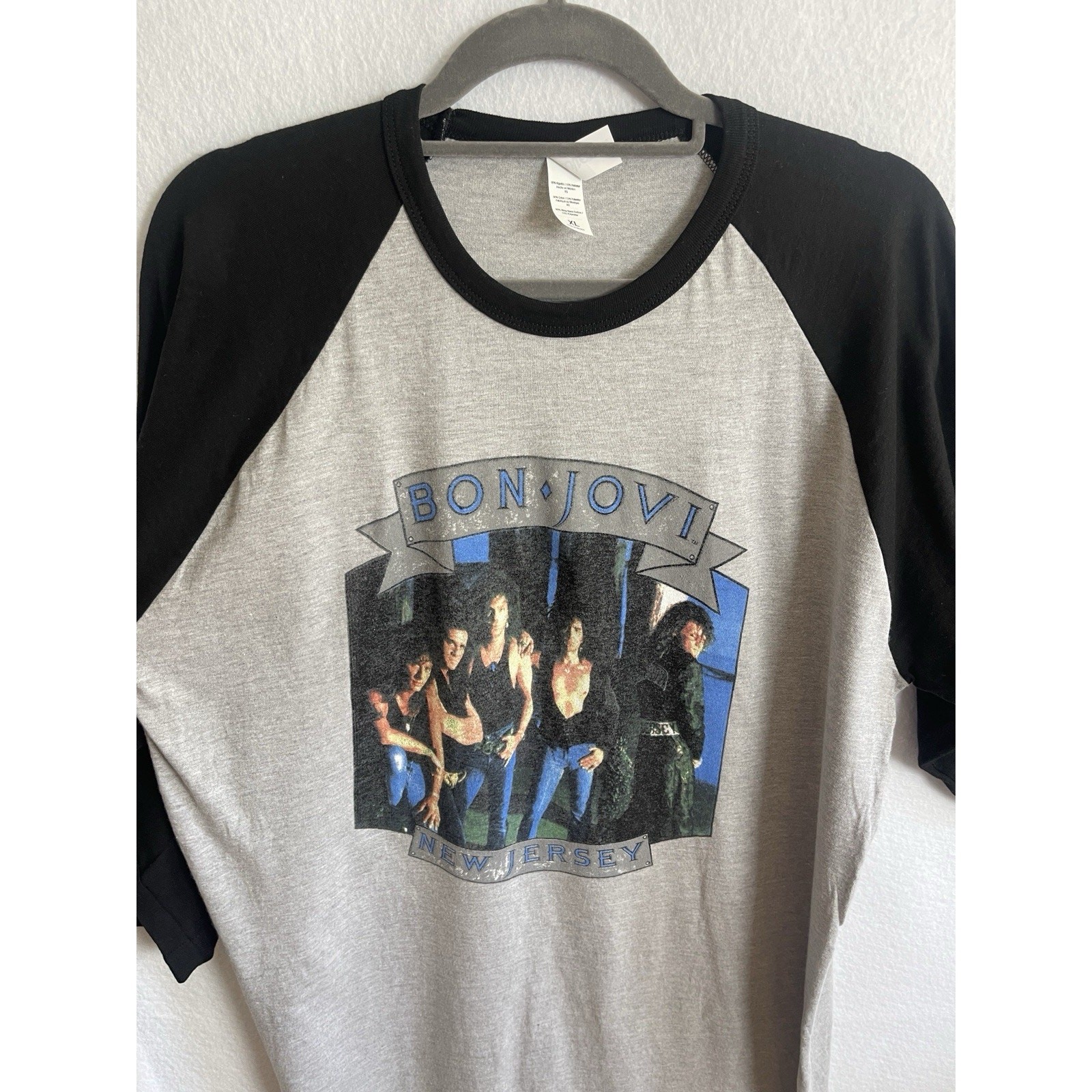 Bon Jovi Concert T Shirt Jersey Syndicate Tour 3/4 Sleeve Baseball Shirt Mens XL