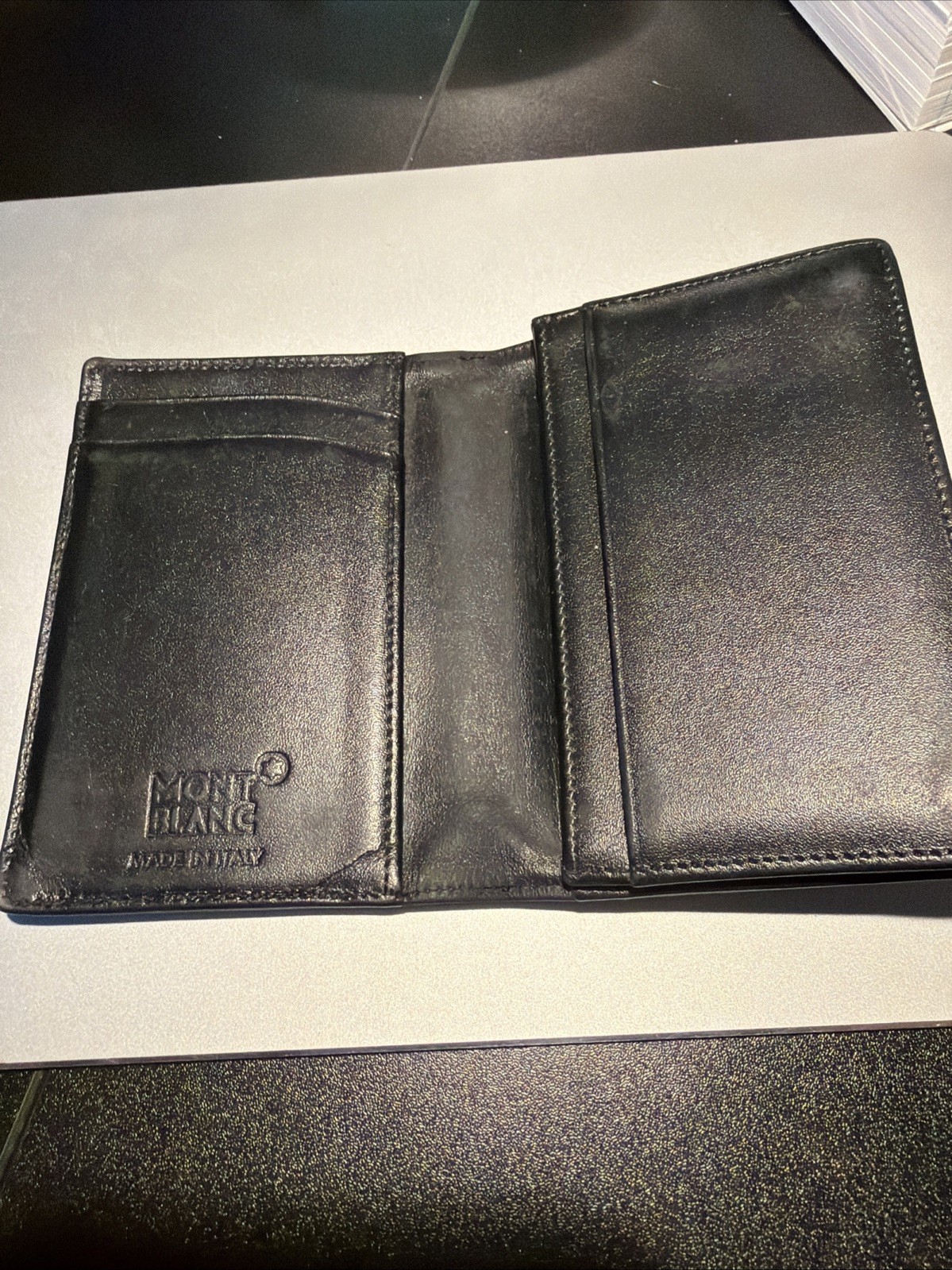 Montblanc Authentic Leather Business card holder Card case black