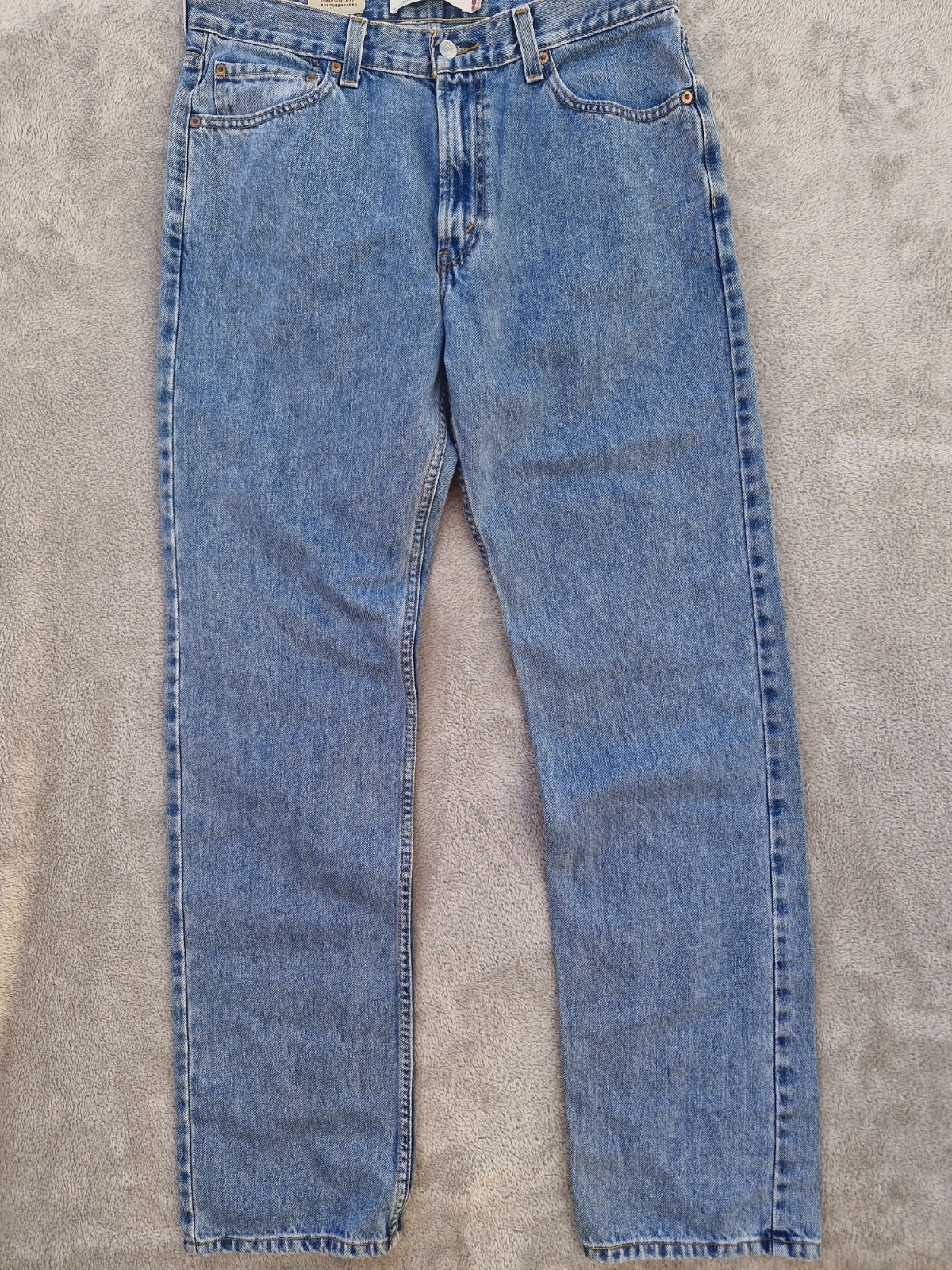 NWT Levis Mens 505 Regular Fit Jeans 34 x 36 Stone Washed Blue 100% Cotton