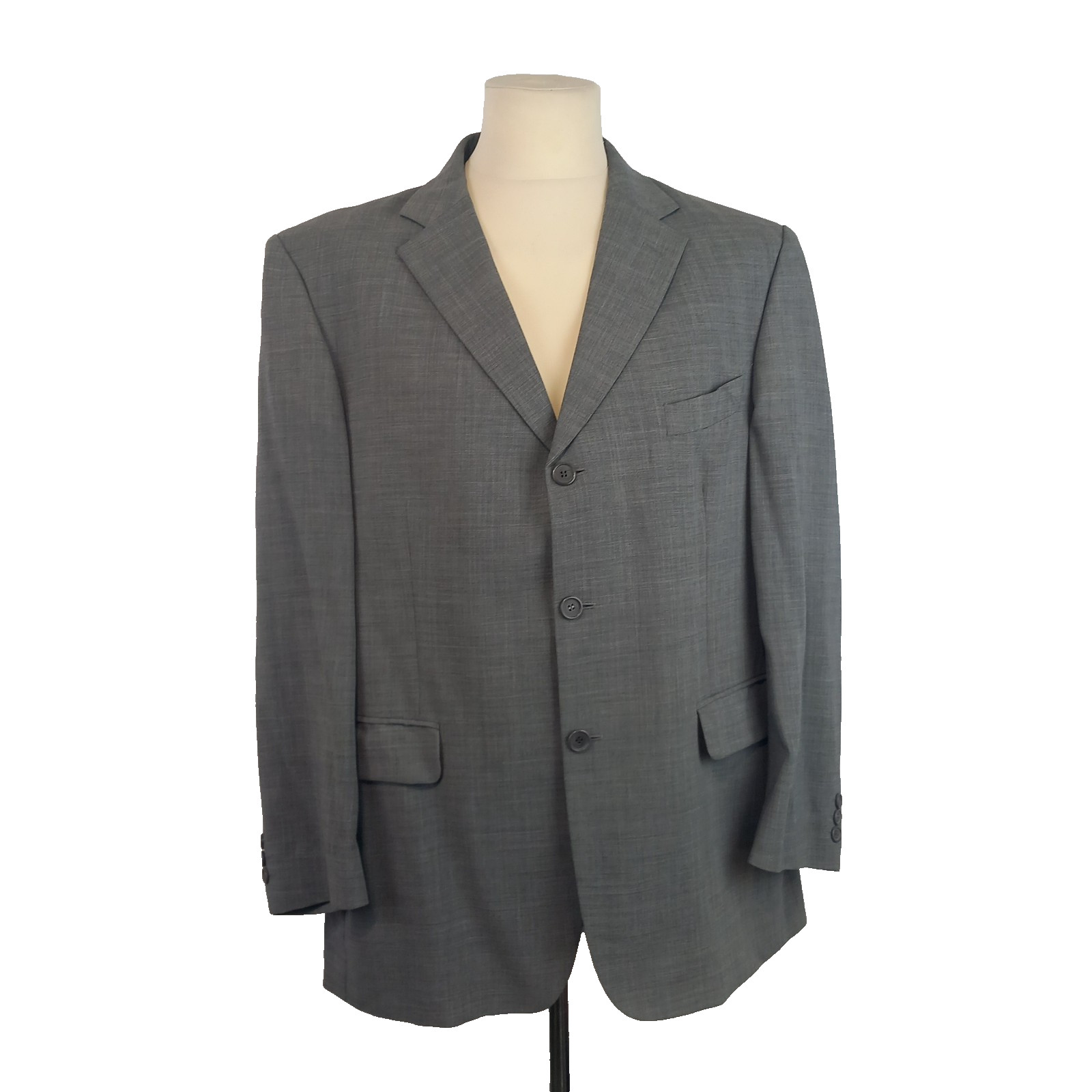 Marks & Spencer Blazer Jacket 44S Silver Grey Wool Smart Casual Formal
