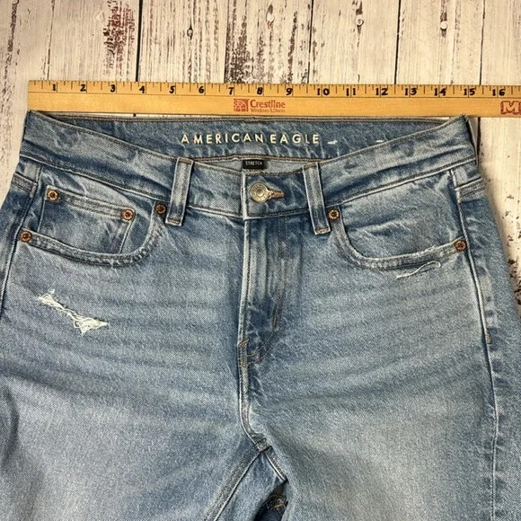 American Eagle Jeans Womens 6 Reg Blue Stretch ’90s Low Rise Skinny Kick Denim