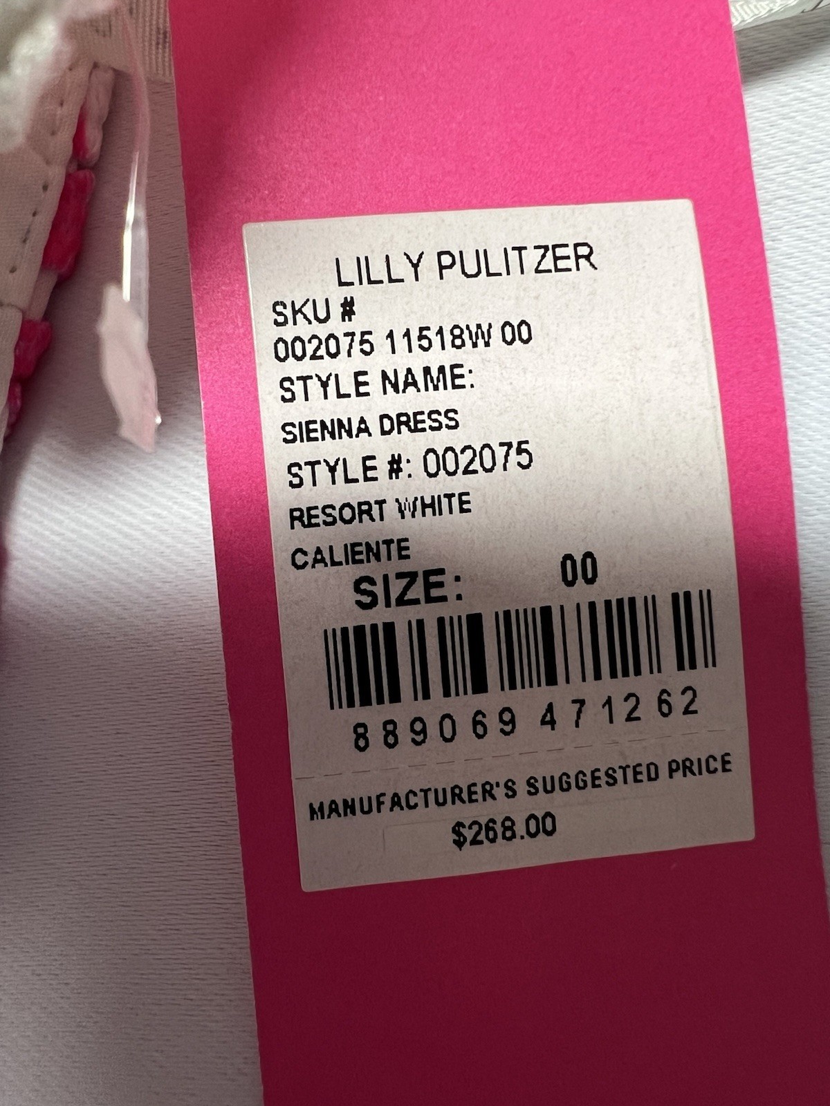 Lilly Pulitzer Sienna Strapless Dress Caliente Pink & White Lace Sz 00 NWT