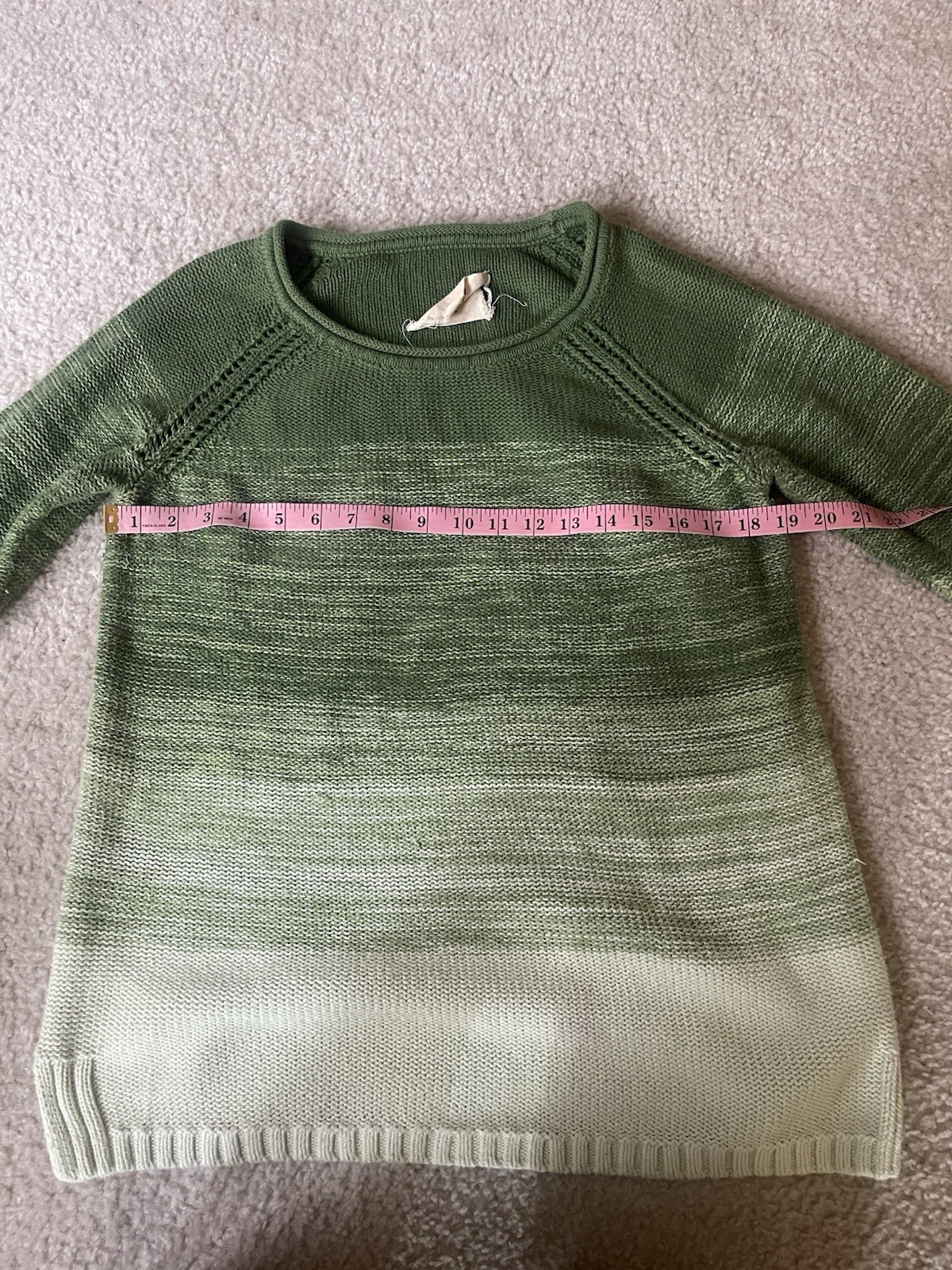 Natural Reflections Green Ombre Scoopneck Knit Sweater size Large