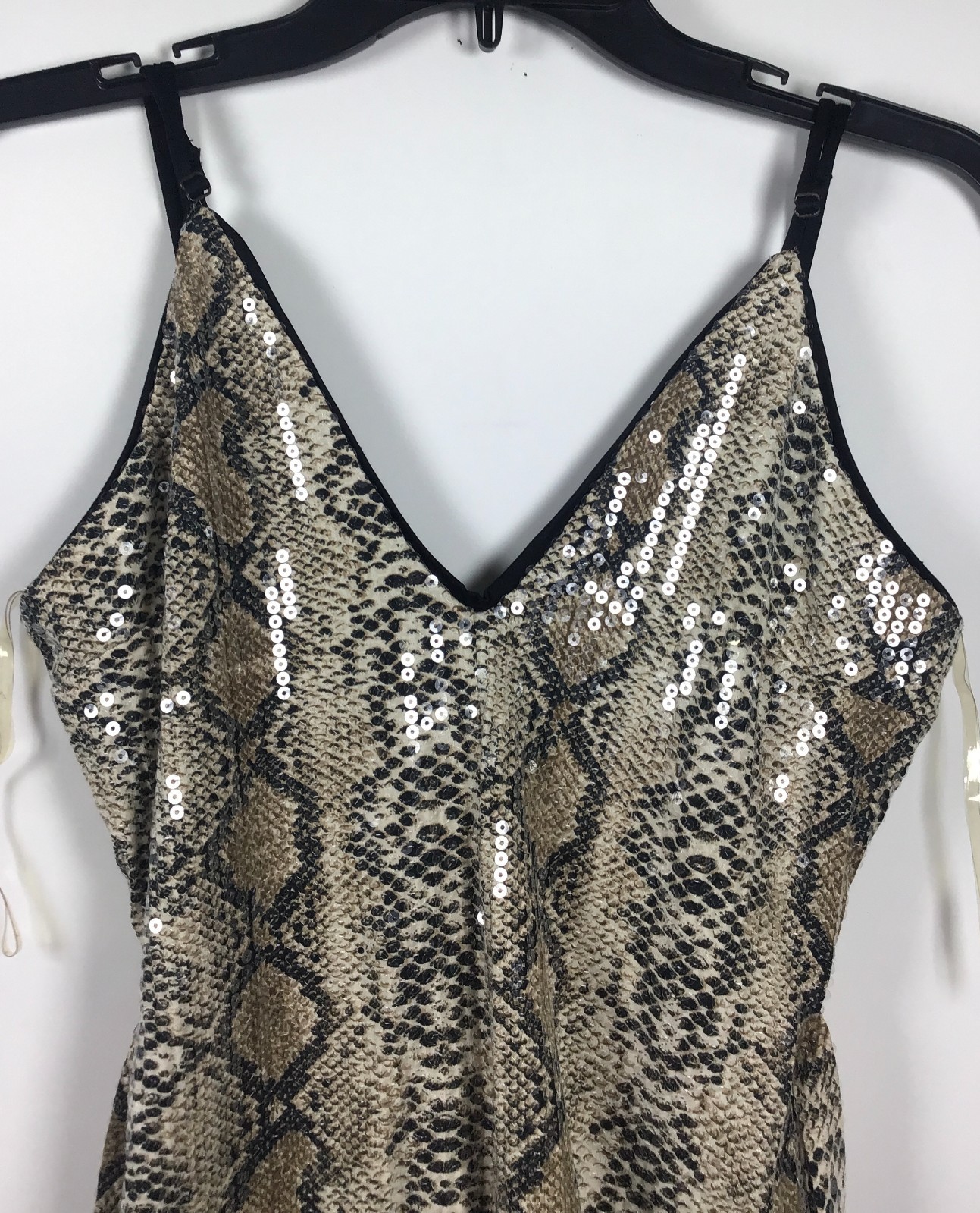 Celebrity Women’s Short Sleeveless Med Zippered Snakeskin Dance Romper Jumpsuit
