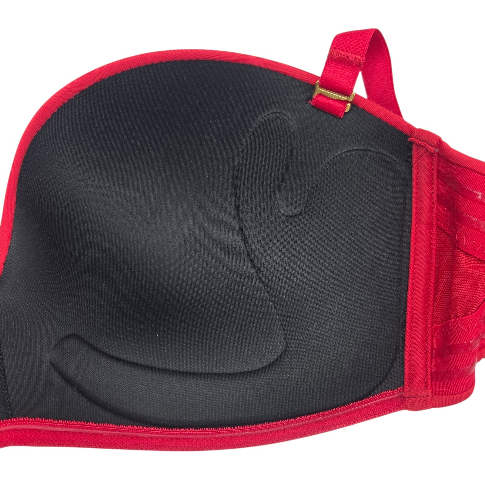 LEONISA Antigravity Wireless Strapless Bra 38B Extreme Plush Up Cherry Red NEW