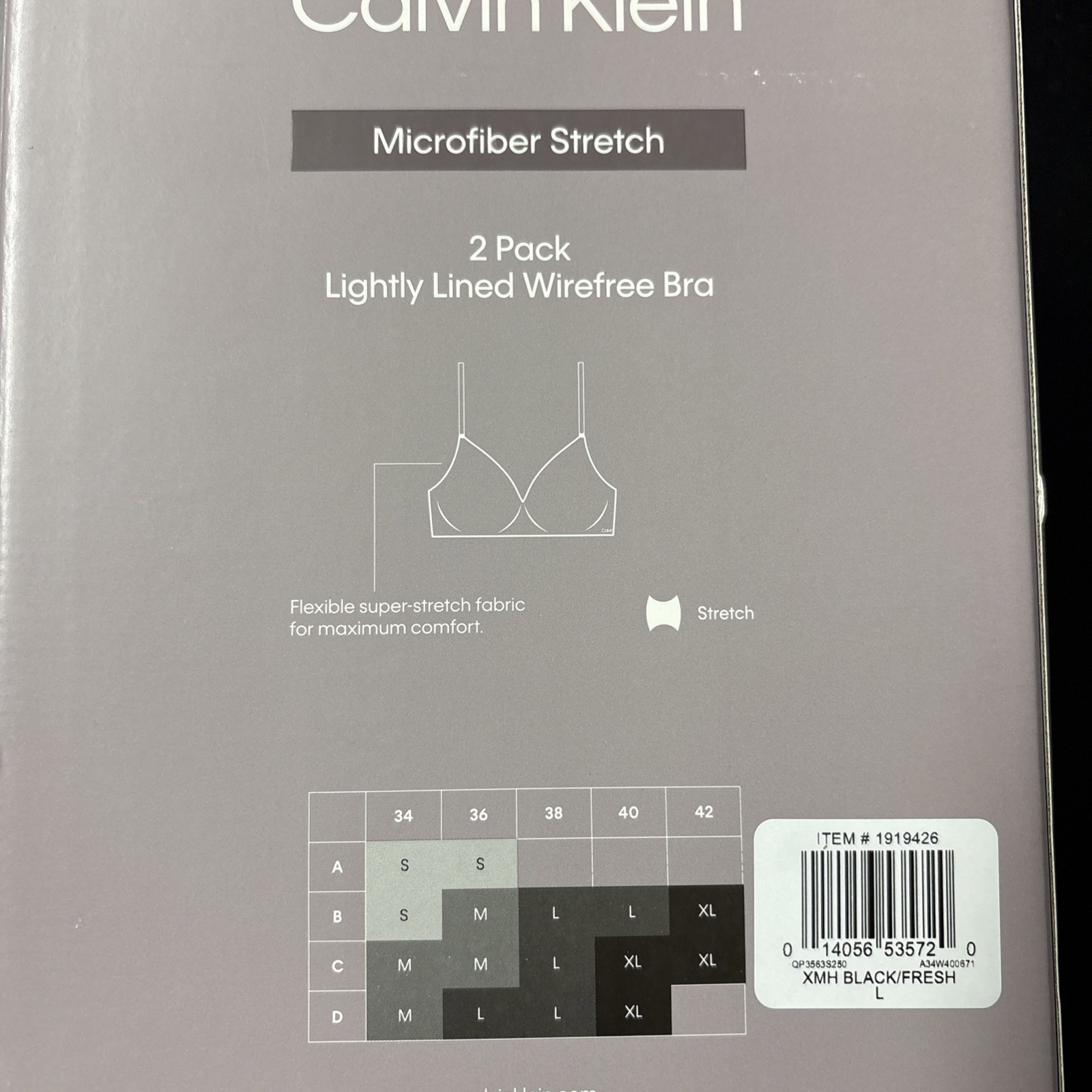 Calvin Klein Lightly Lined Microfiber Stretch Bra 2 Pack