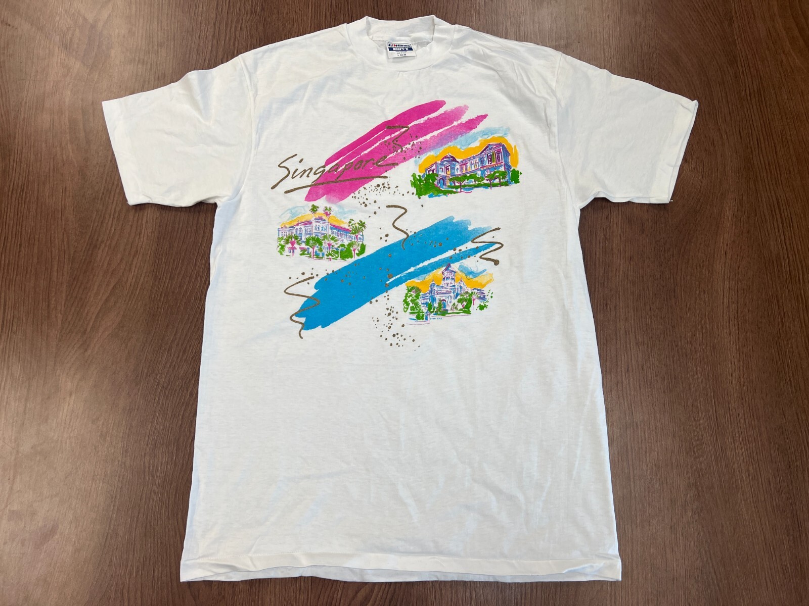 VINTAGE SINGAPORE 1991 DFS L T SHIRT SINGLE STITCH DEADSTOCK NOS HANES TEE USA