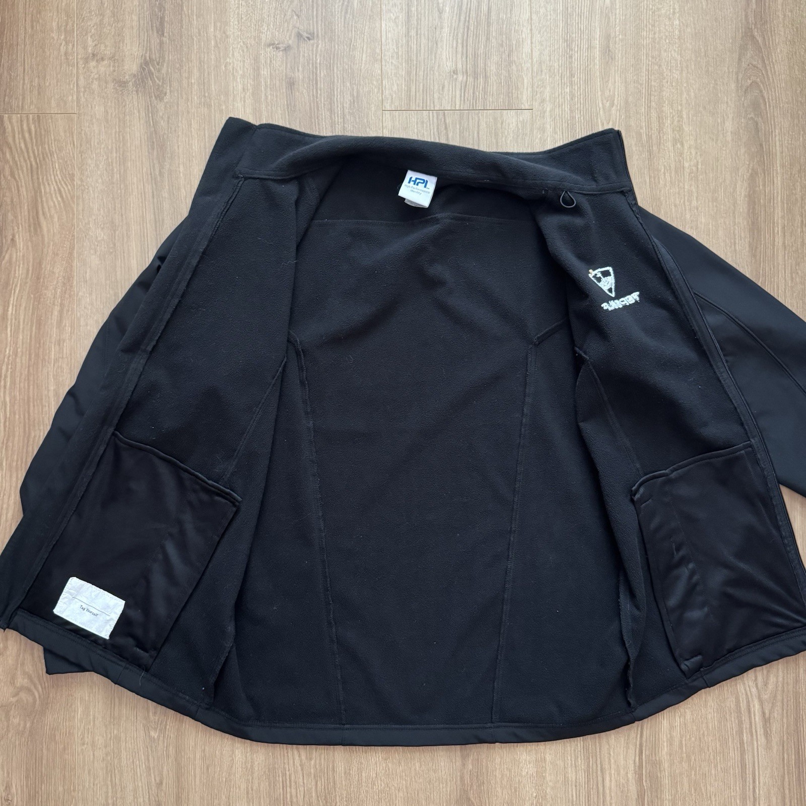Topgolf Soft Shell Jacket Men’s Medium Black Full Zip Fleece Lined Mock Neck