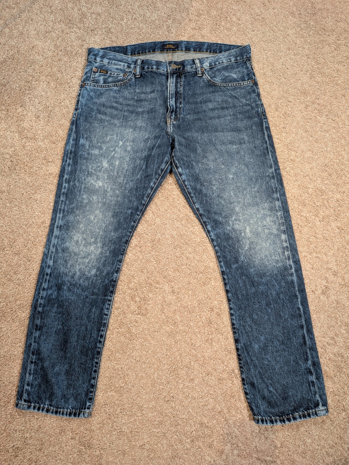 Polo Ralph Lauren Sullivan Medium Blue Acid Wash Men’s 36×30 Denim Jeans