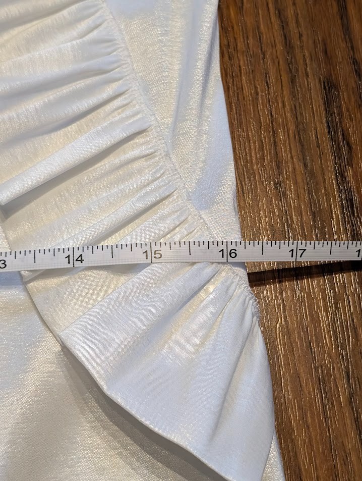 AYHAN of TURKIYE pearly shimmer structured ruffle blouse avant garde top S 3C