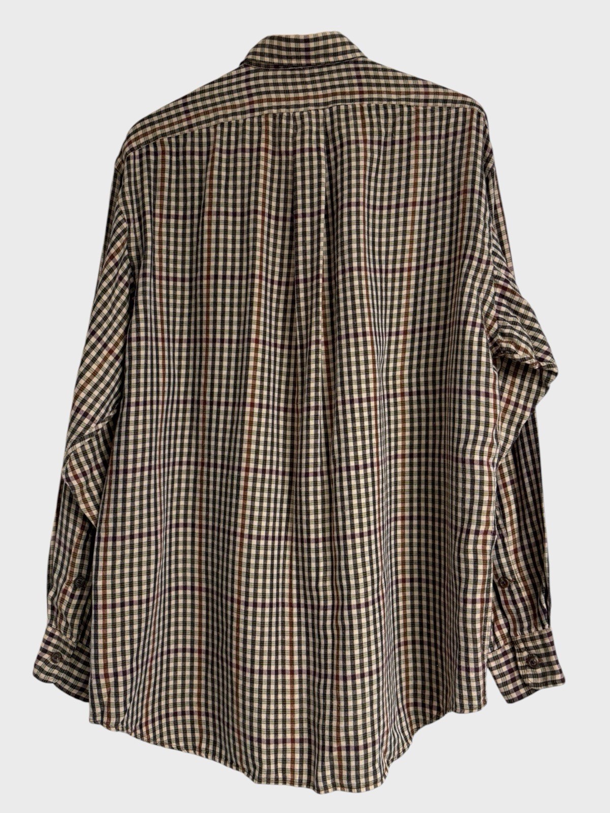 Vintage Polo Ralph Lauren Shirt 90s Long Sleeve Mens Medium Check 100% Rayon