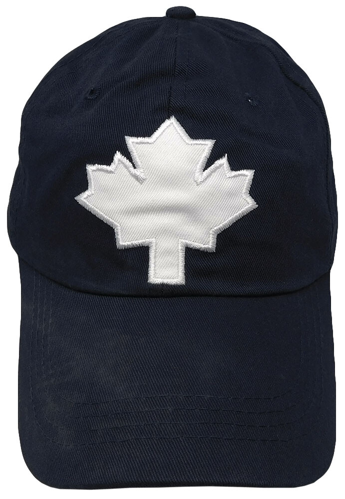 Canada Canadian Maple Leaf Navy Blue 100% Cotton Adjustable Embroidered Cap Hat